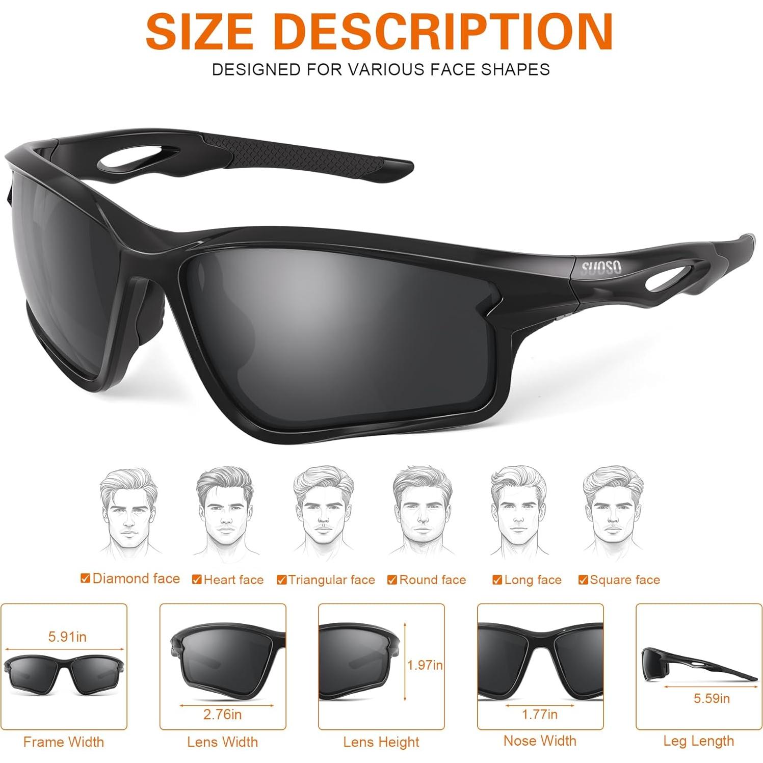 Gafas de Sol Deportivas Polarizadas Suoso UV400 TR90