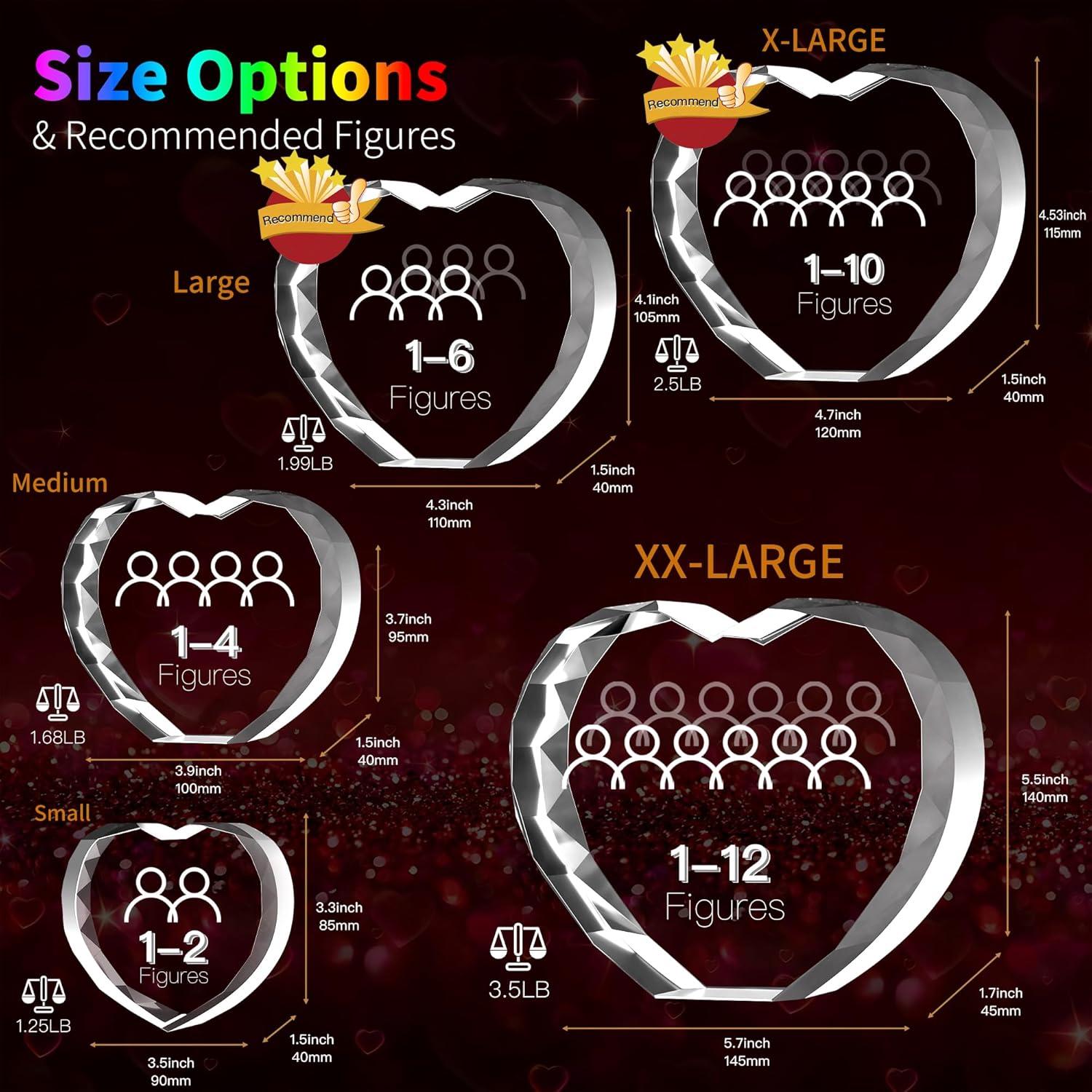 Foto de Cristal 3D Personalizada QPCBEBY Corazón 8.9x8.4cm