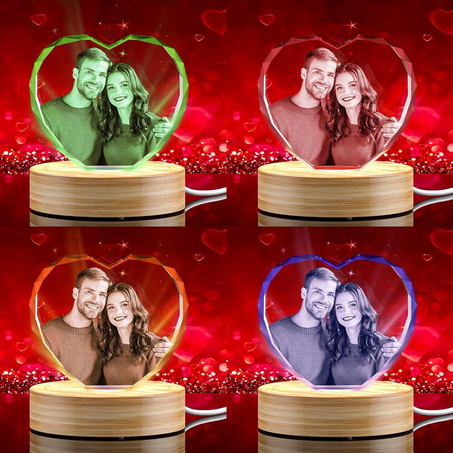 Foto de Cristal 3D Personalizada QPCBEBY Corazón 8.9x8.4cm