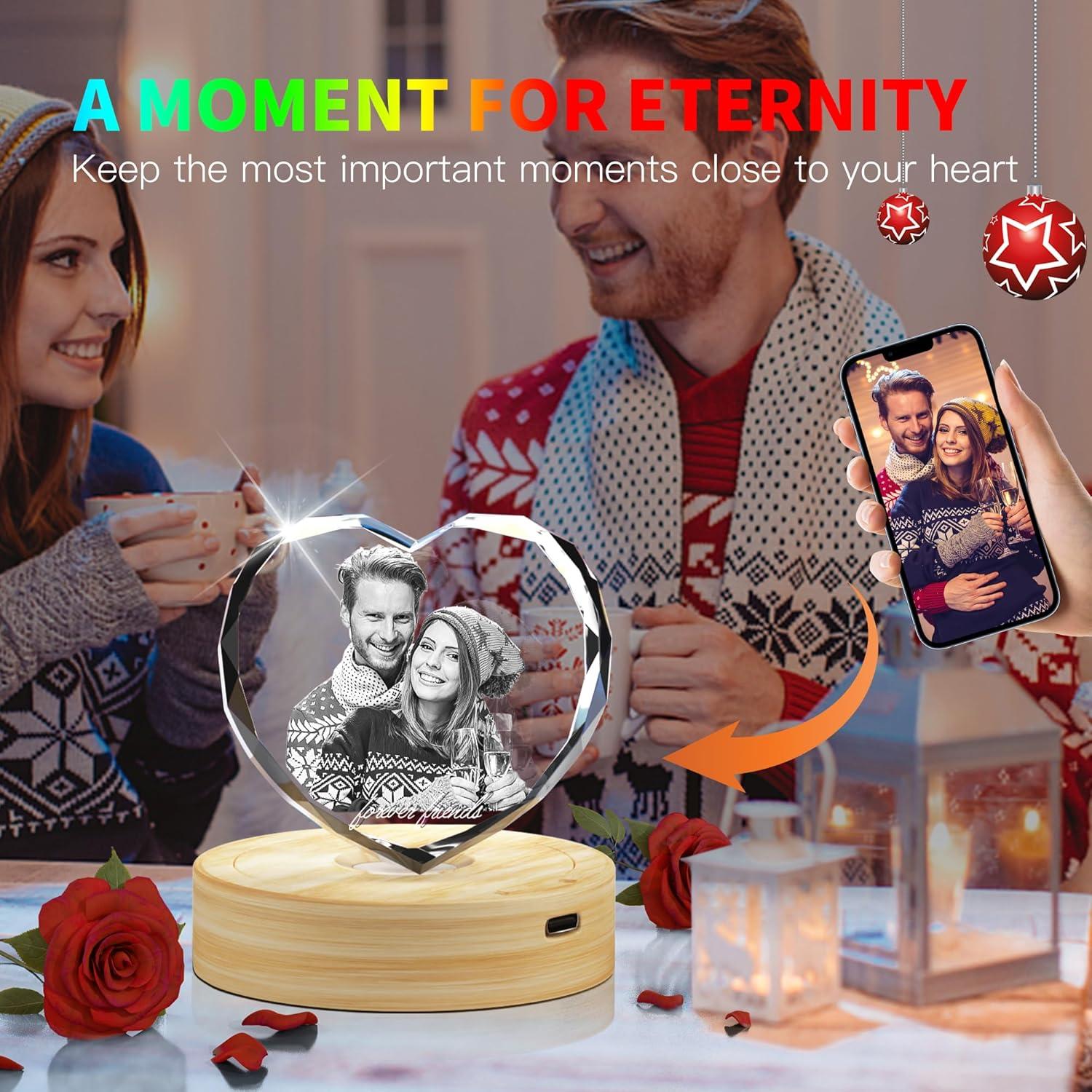 Foto de Cristal 3D Personalizada QPCBEBY Corazón 8.9x8.4cm