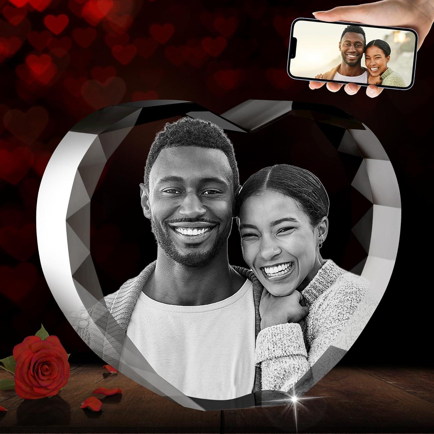 Foto de Cristal 3D Personalizada QPCBEBY Corazón 8.9x8.4cm