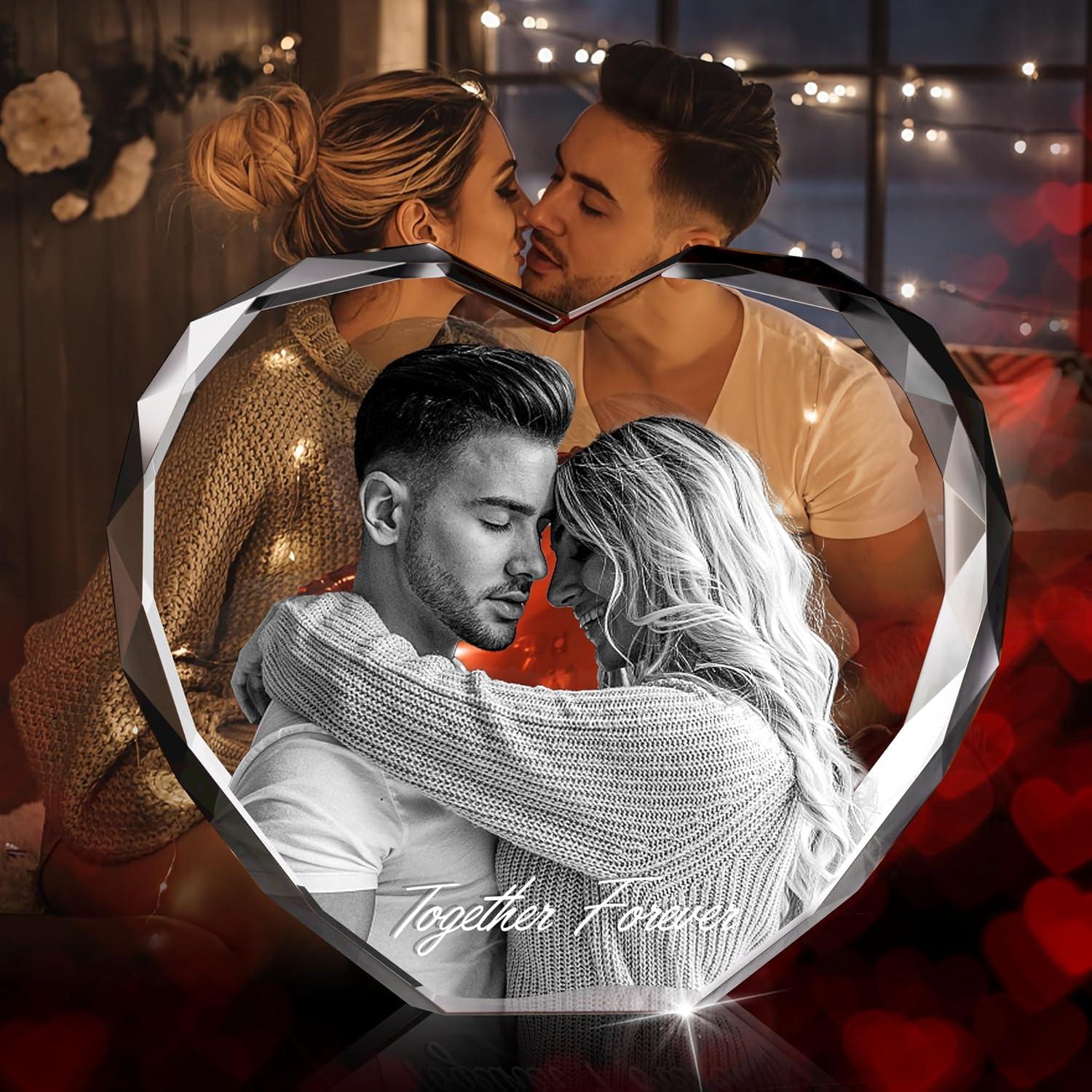 Foto de Cristal 3D Personalizada QPCBEBY Corazón 8.9x8.4cm