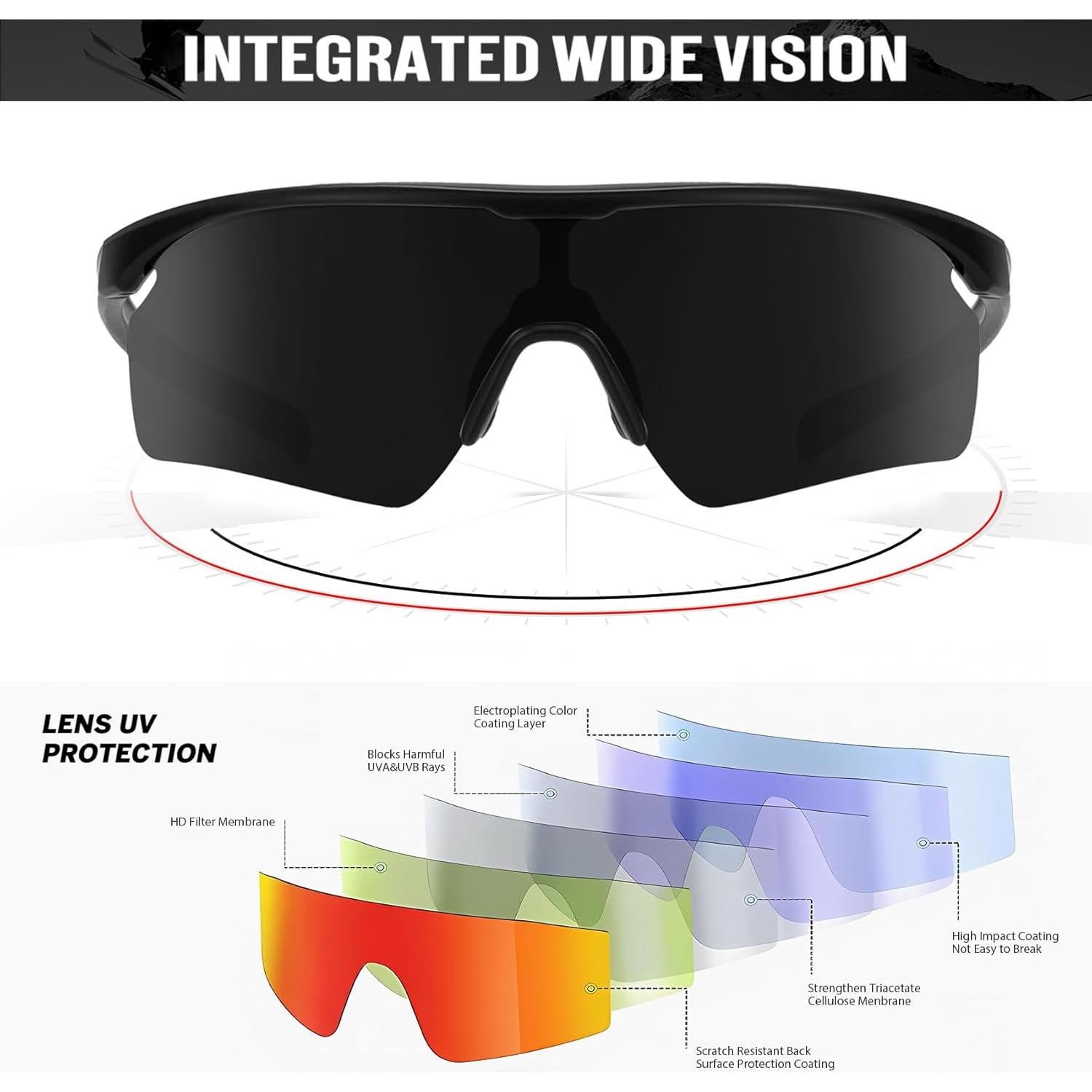 Gafas de sol deportivas OUKEMAX polarizadas UV400 - 3 paquetes