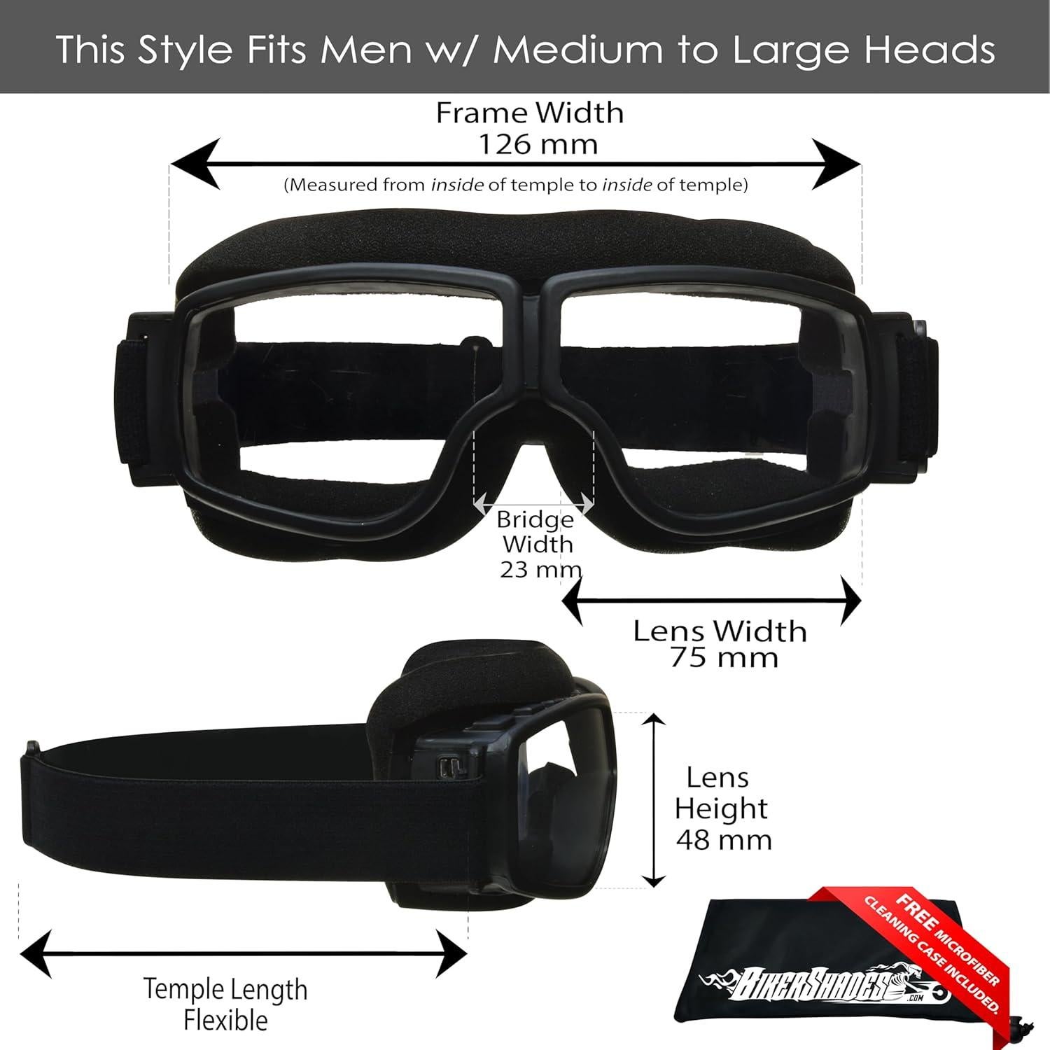 Gafas sobre gafas Bikershades con lentes de policarbonato UV400