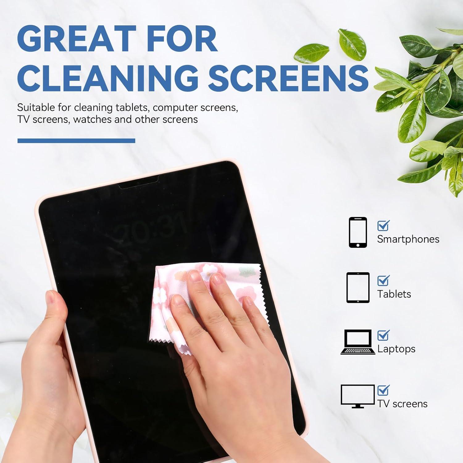 Paño de limpieza de gafas microfibra QJYJBZXCA 15x15cm 6 piezas Floral