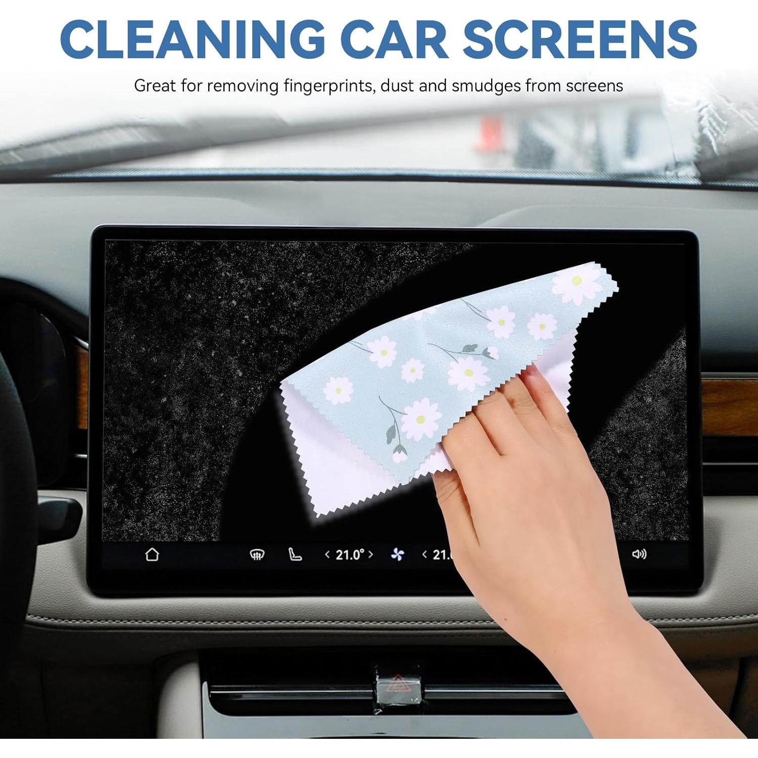 Paño de limpieza de gafas microfibra QJYJBZXCA 15x15cm 6 piezas Floral