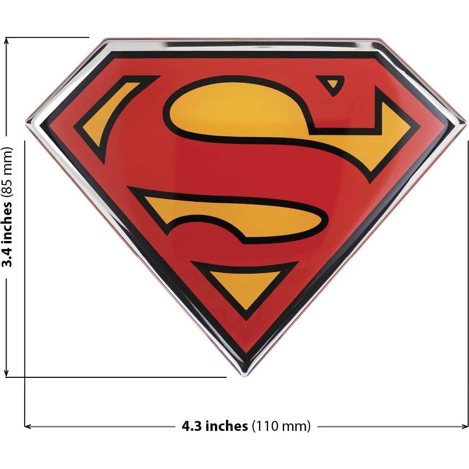 Calcomanía de Auto Fan Emblems Superman Cromo 11.18x8.64cm