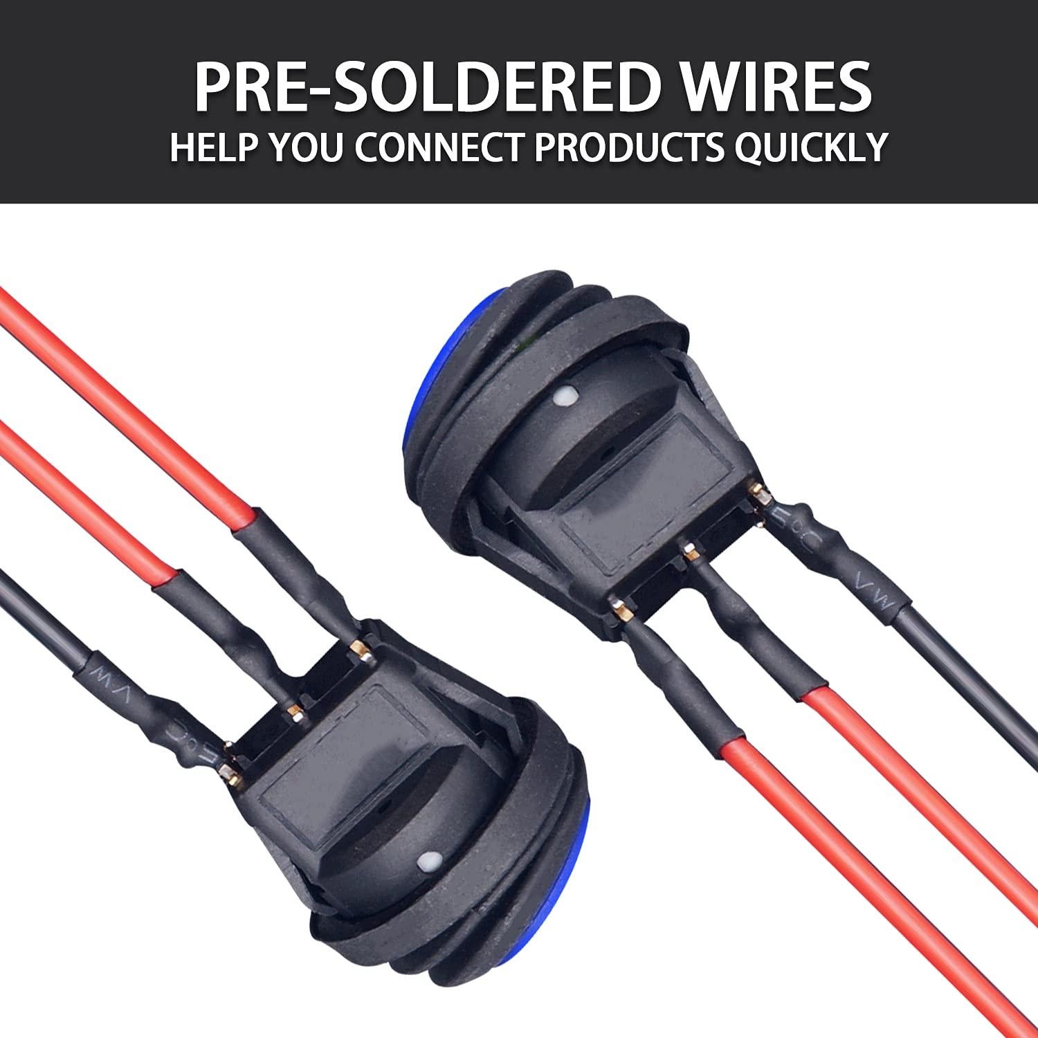 Interruptor Basculante Redondo Impermeable Mankk KCD1-8-101NW 12V 20A