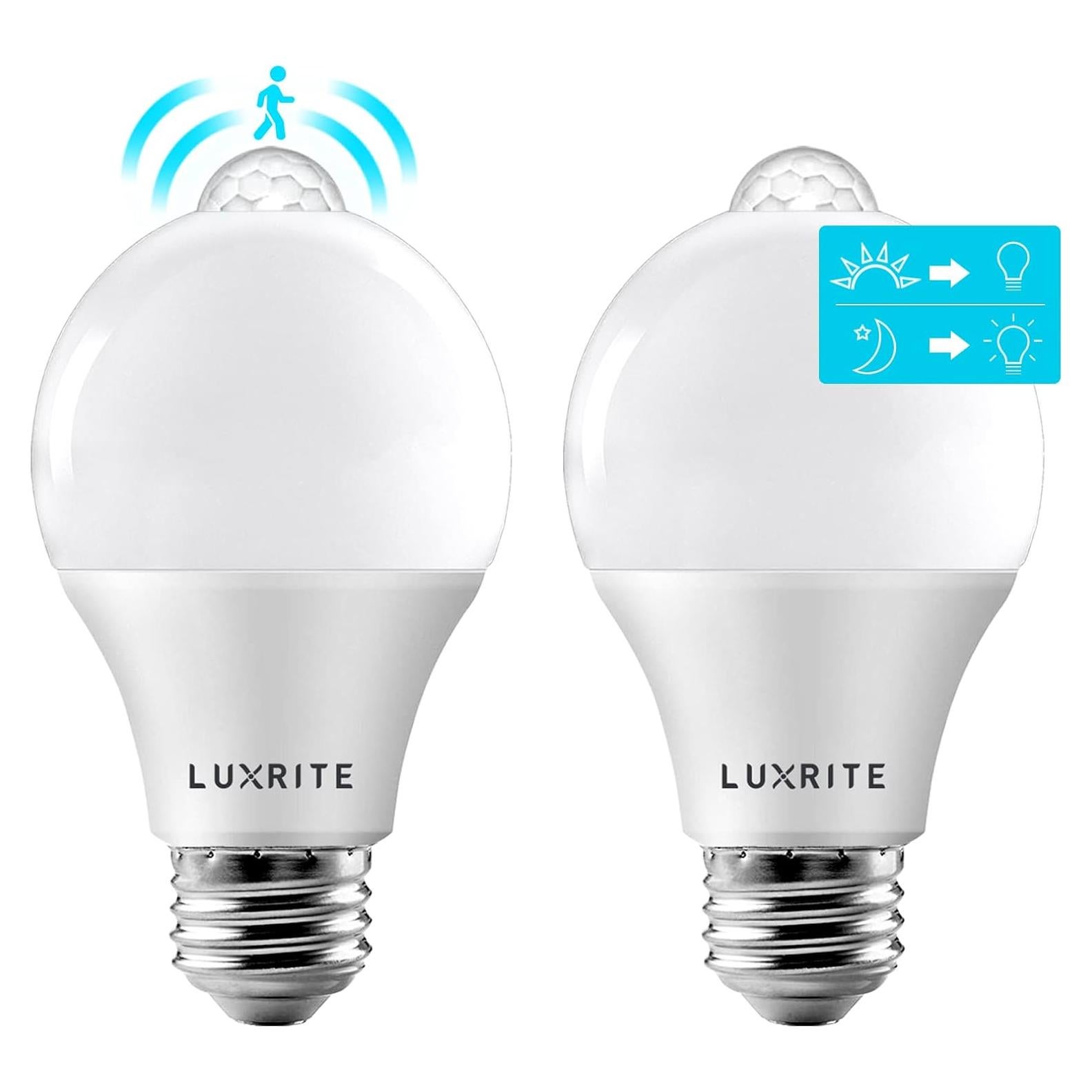 Bombillas LED Luxrite A19 con Sensor de Movimiento 3000K