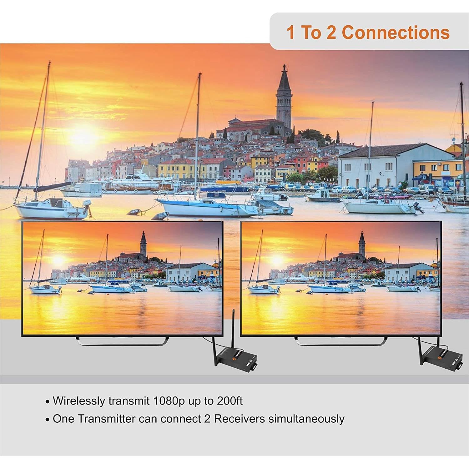 Extensor HDMI Inalámbrico J-Tech Digital JTECH-WEX200V3 1080P