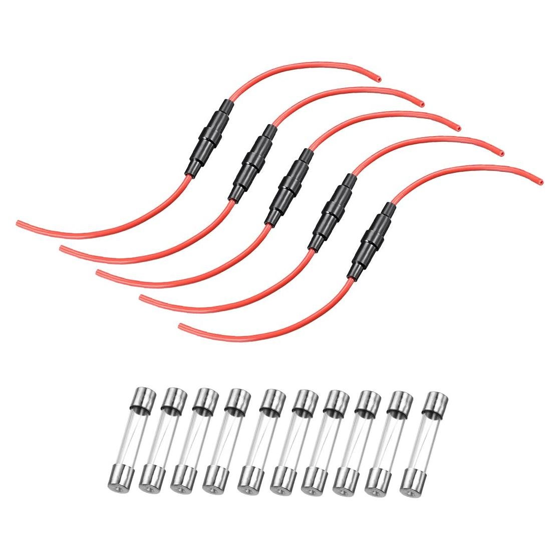 Soporte de Fusible Tipo Tornillo uxcell 5 Pcs 5x20mm 10A