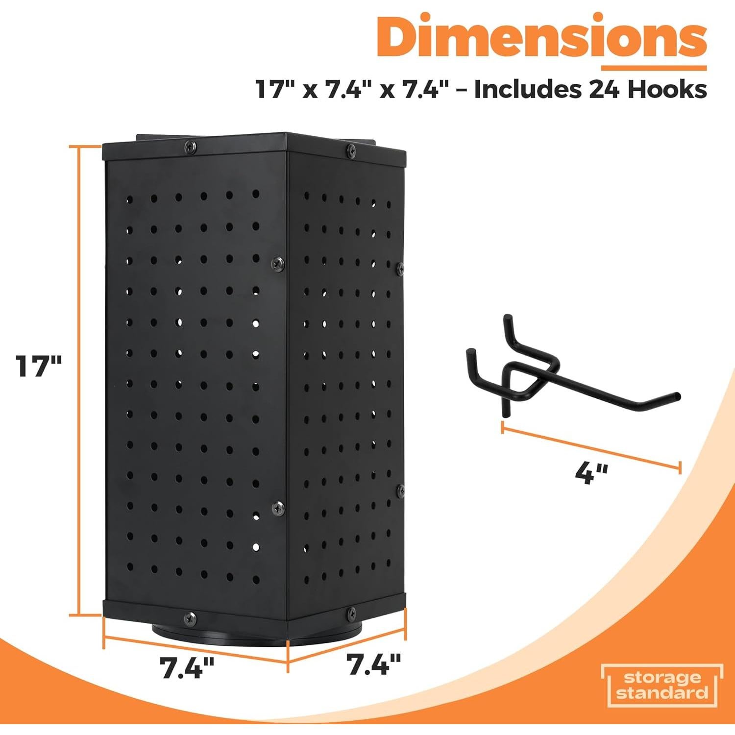 Soporte Giratorio de Exhibición 4 Lados con 24 Ganchos