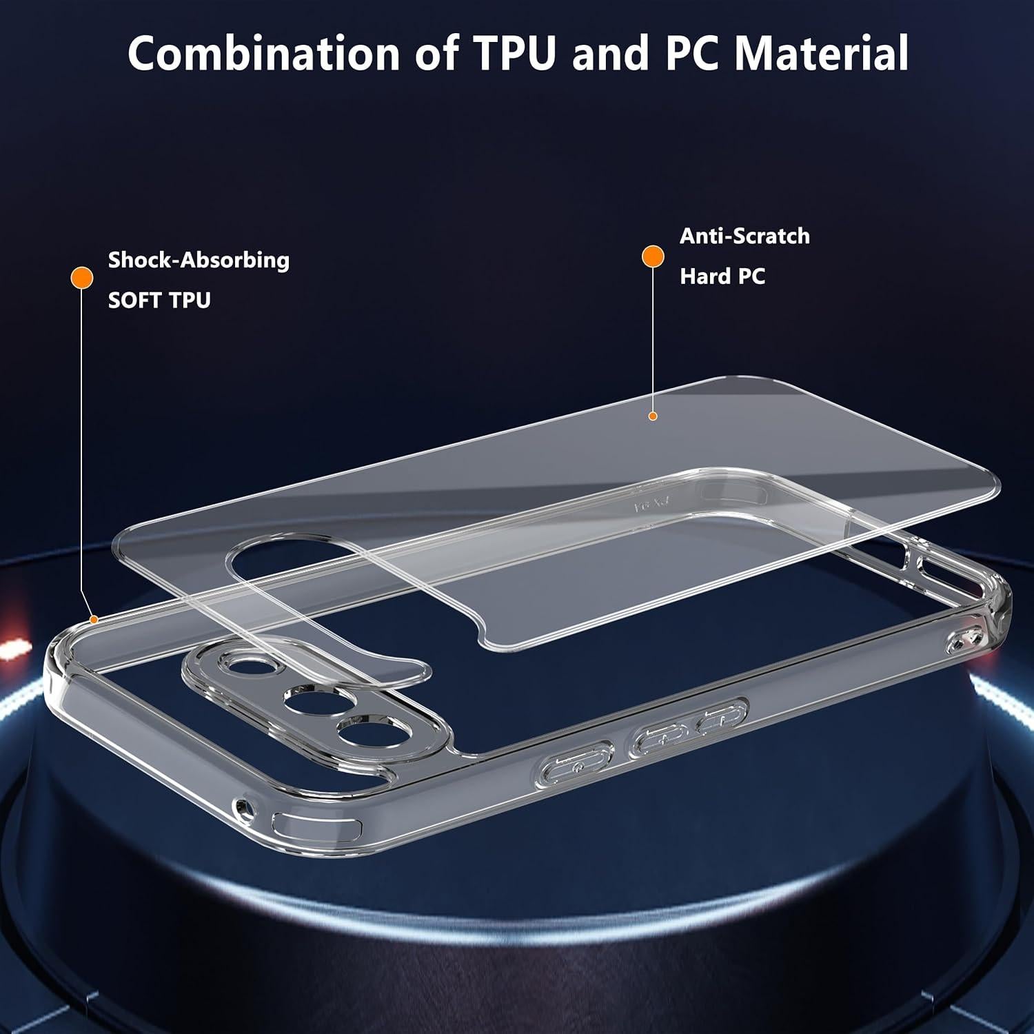 Funda Transparente Anoowkoa para Google Pixel 9a - Antiamarillamiento y A Prueba de Golpes