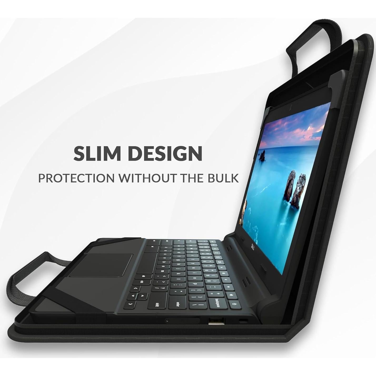 Funda Dura UZBL para Chromebook 11-11.6" con Correa y Bolsa