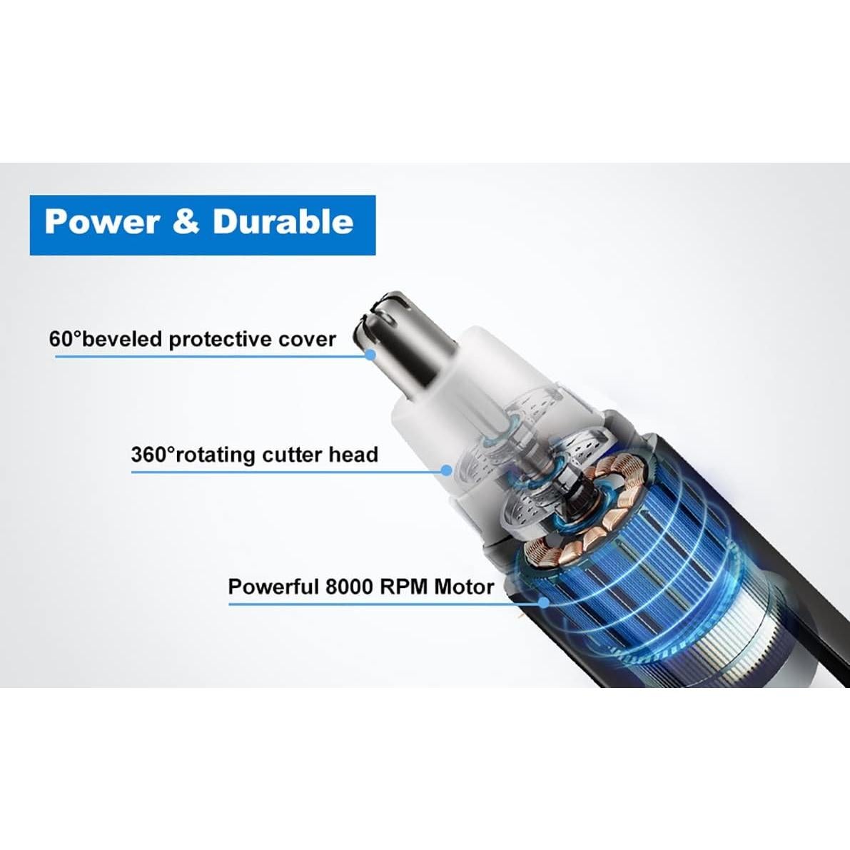 Recortador de Vello Nasal y Facial MOVOZIN Negro