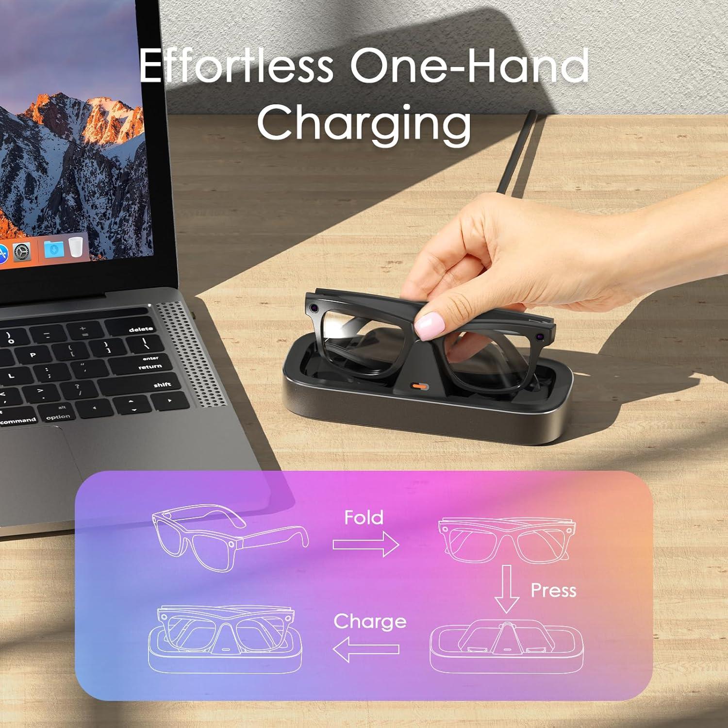 Estación de Carga para Gafas Meta Ray-Ban Wayfarer USB-C Gris