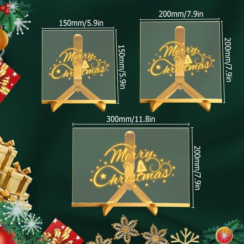 Tablero de Notas LED Nkmgbuj 20.1x20.1cm Acrílico Borrado Seco