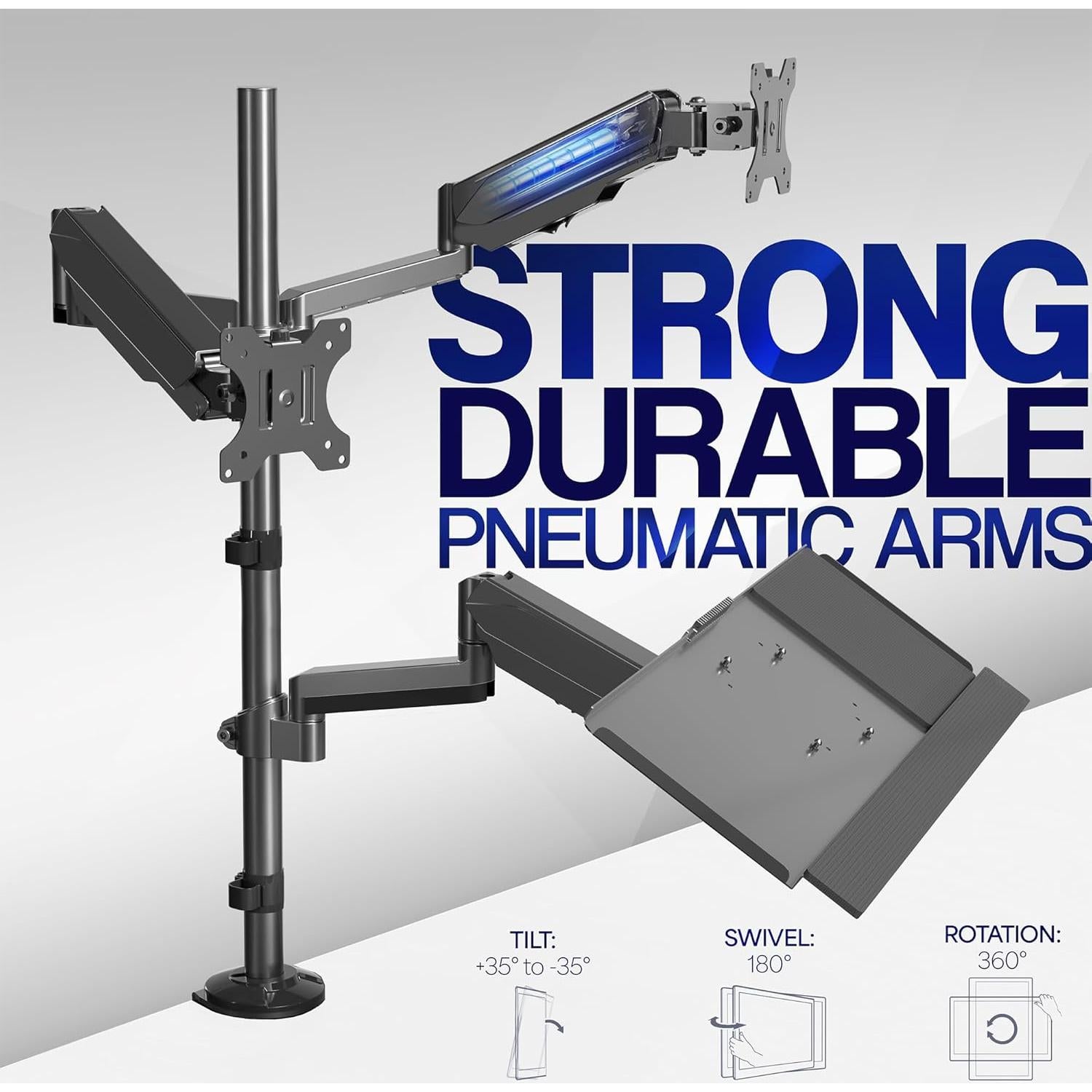 Soporte Doble para Monitores VIVO STAND-SIT2B Ajustable 83.82x66.04cm