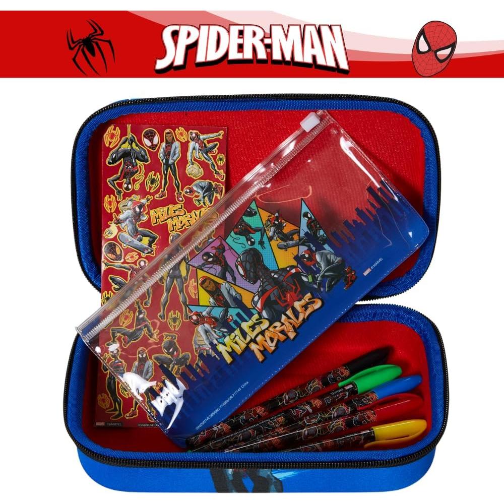 Estuche de Lápices Spiderman Marvel 20x12cm con Stickers y Bolígrafos