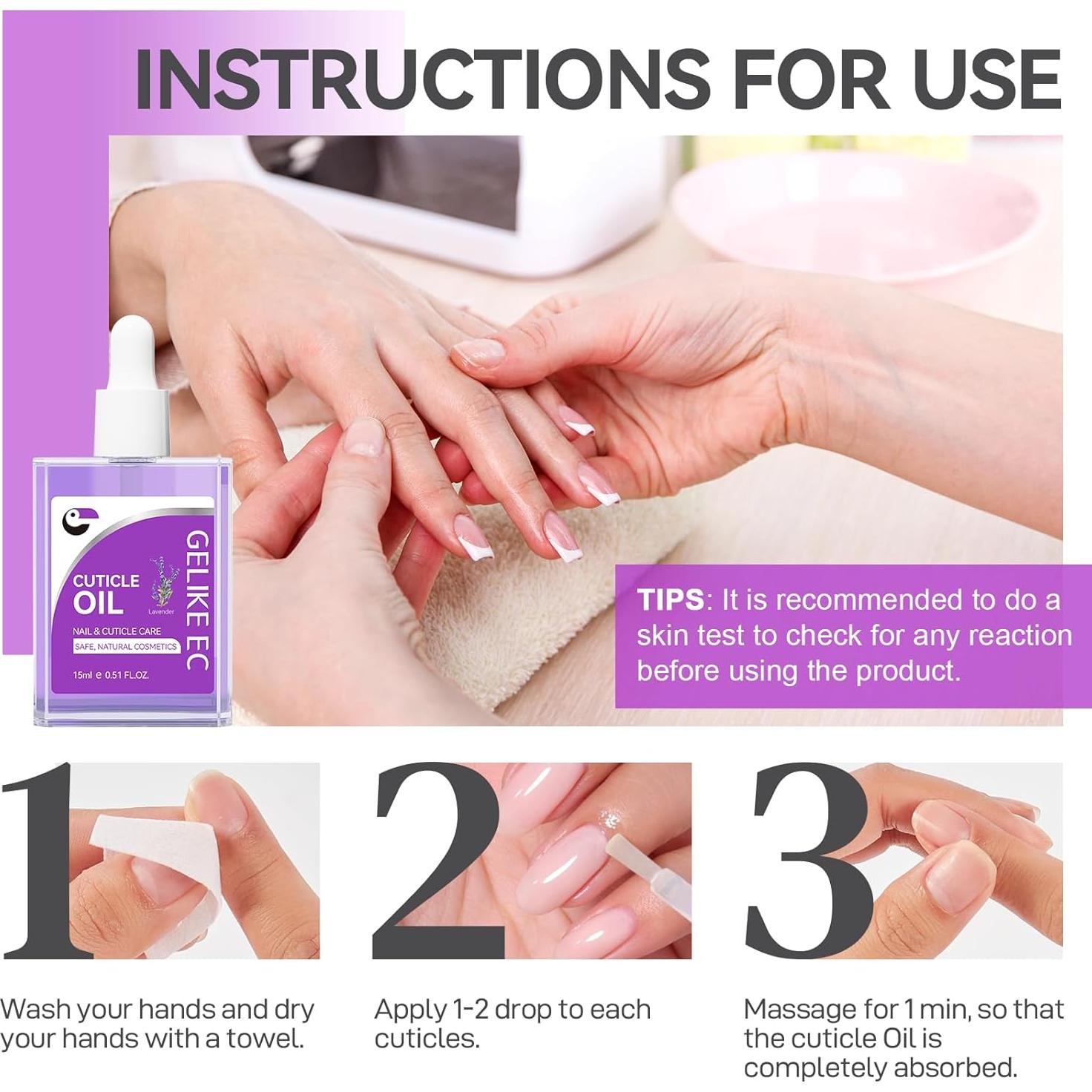 Aceite Reparador de Uñas Gelike EC - Hidratante Lavanda 50g