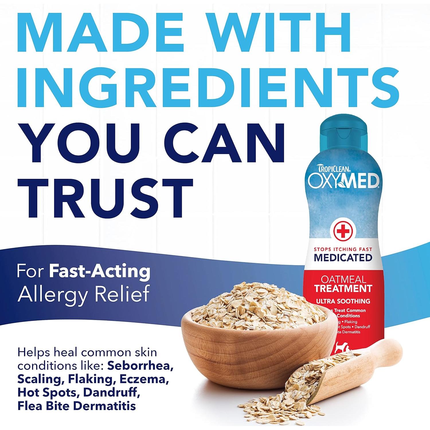 Acondicionador Medicado TropiClean OxyMed 567 g Para Gatos y Perros