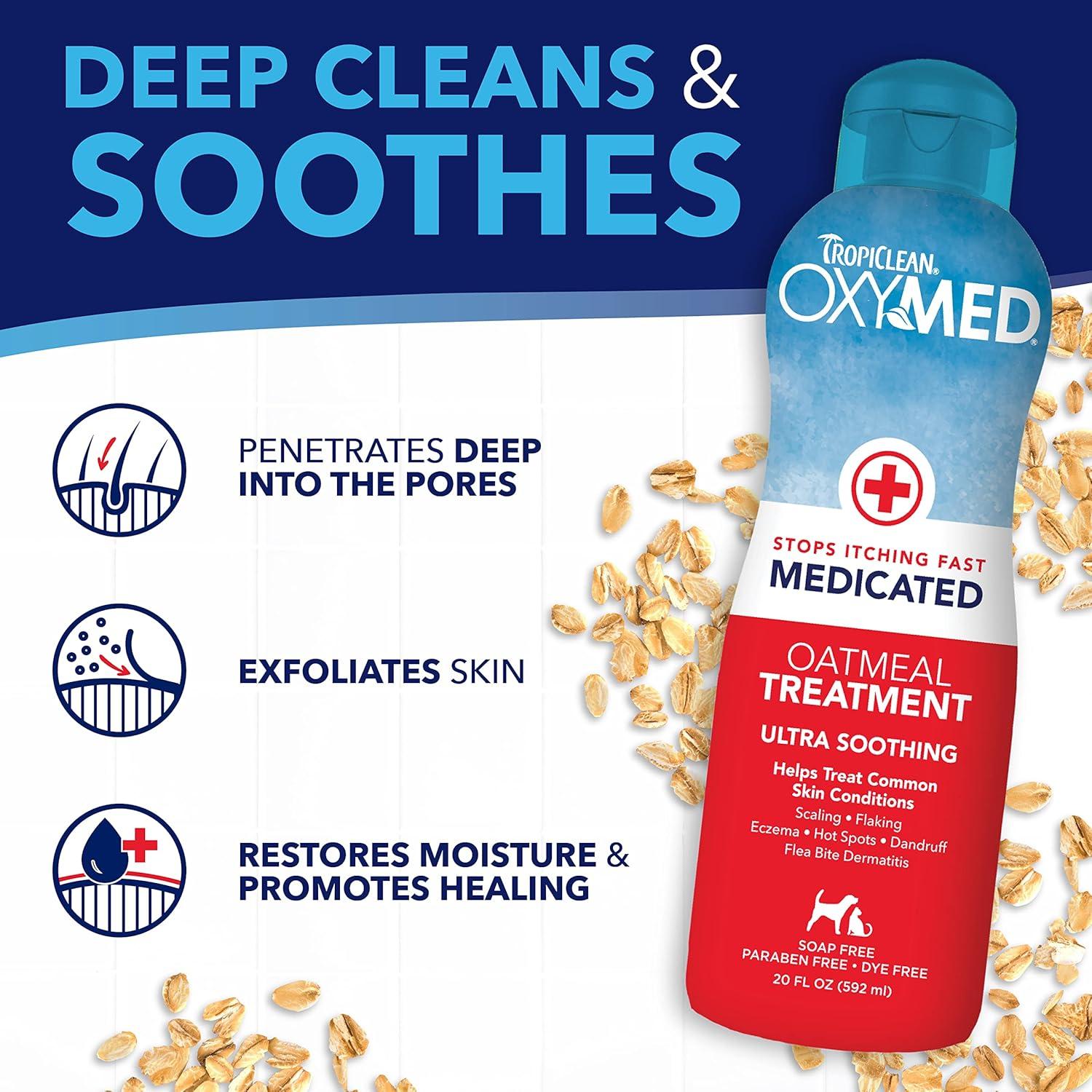 Acondicionador Medicado TropiClean OxyMed 567 g Para Gatos y Perros