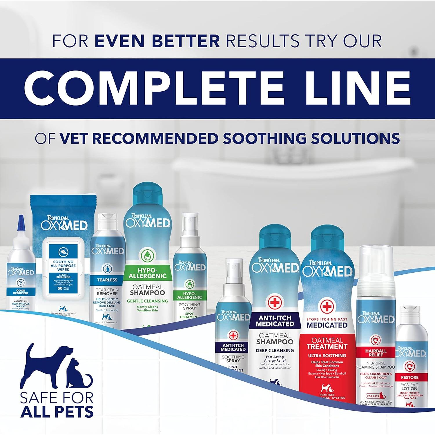 Acondicionador Medicado TropiClean OxyMed 567 g Para Gatos y Perros