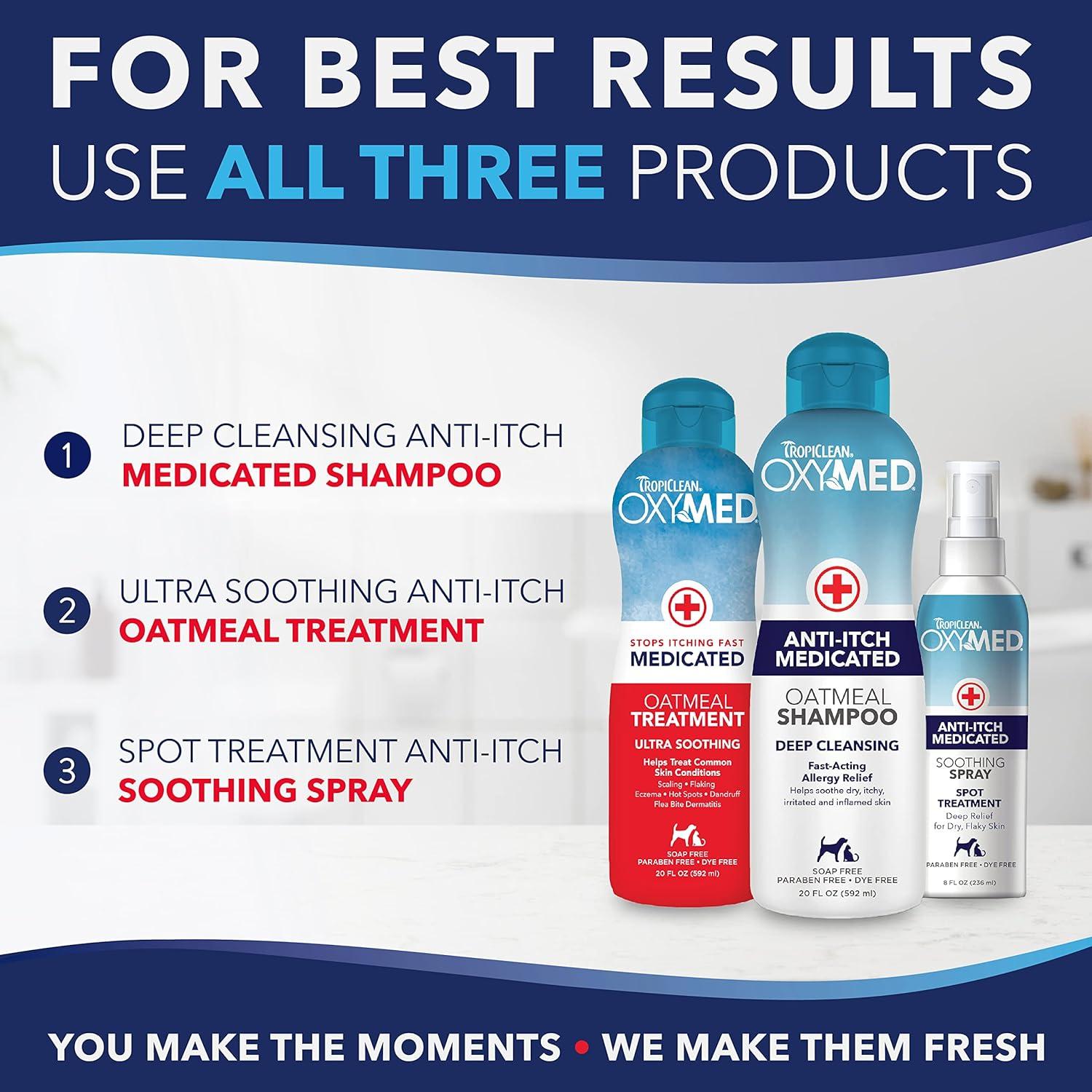 Acondicionador Medicado TropiClean OxyMed 567 g Para Gatos y Perros