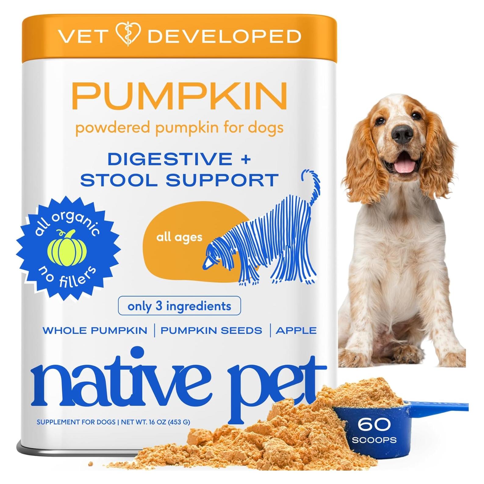 Puré de Calabaza Orgánica Native Pet - 60 Porciones Digestivas