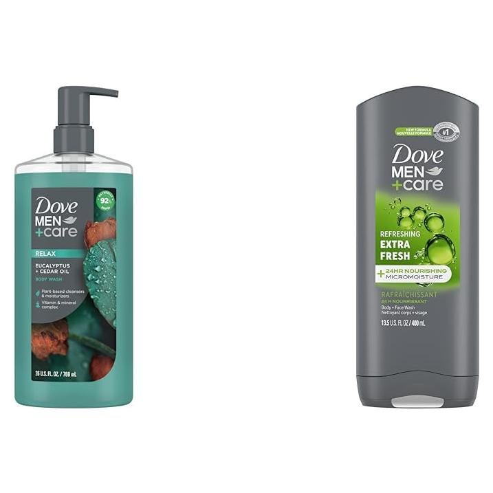 Dove Men+Care Jabón Corporal Eucalipto 770 ml + Extra Fresco 400 ml