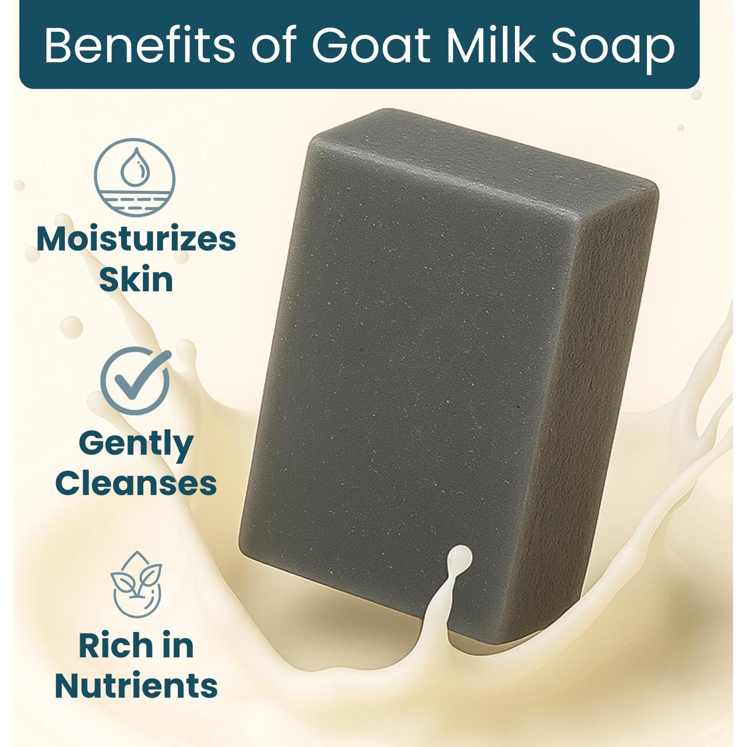 Jabón de Carbón Activado con Leche de Cabra 142g - Natural Premium