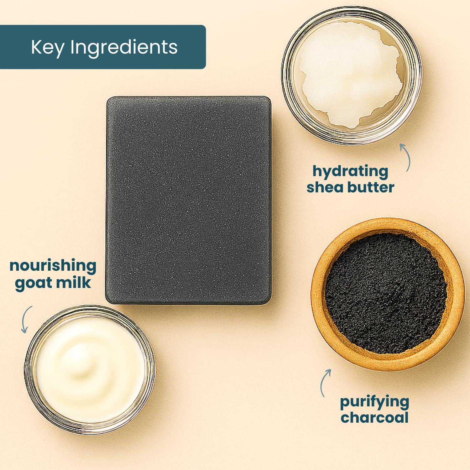 Jabón de Carbón Activado con Leche de Cabra 142g - Natural Premium