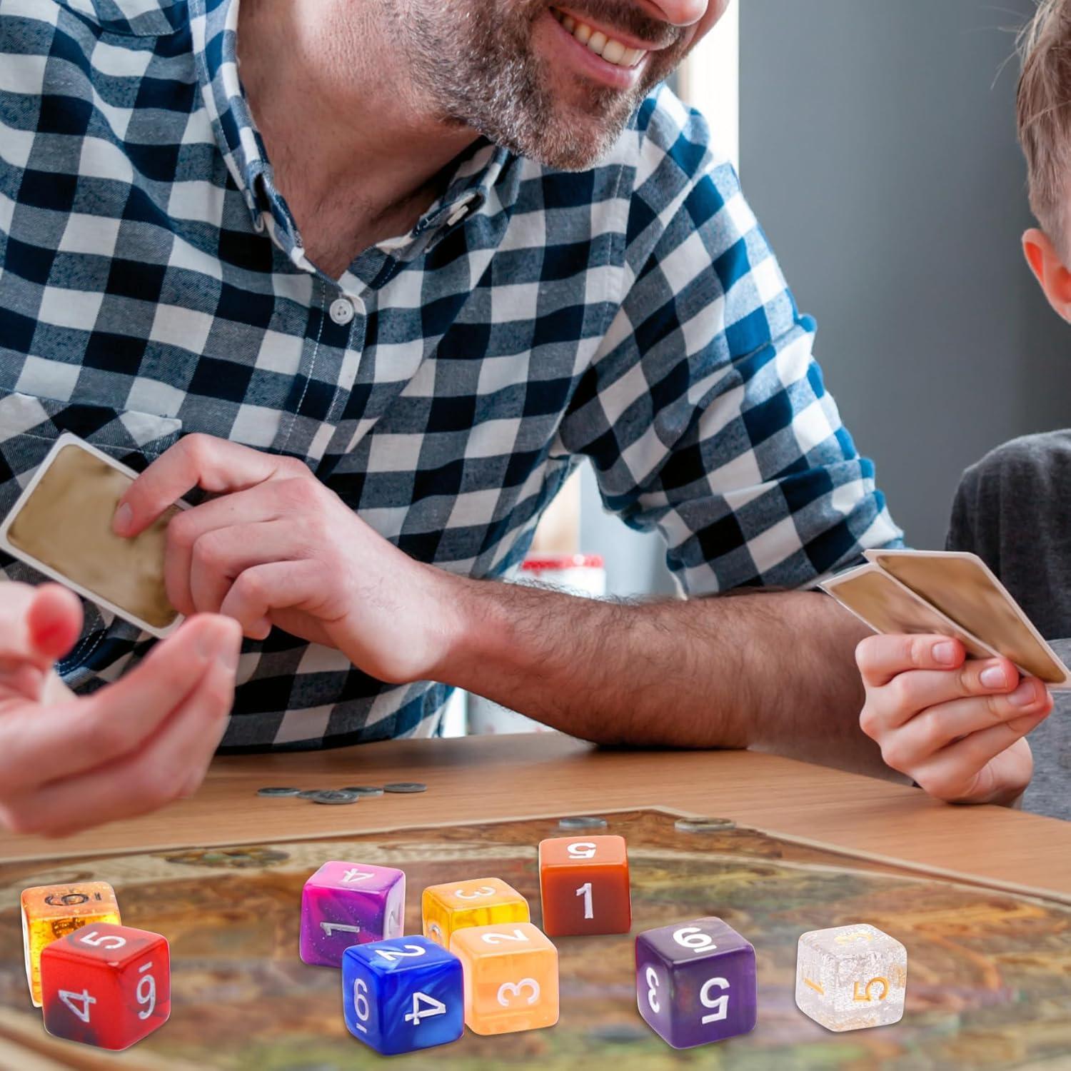 Juego de Dados de 6 Caras AUSTOR 56 Piezas con Bolsa