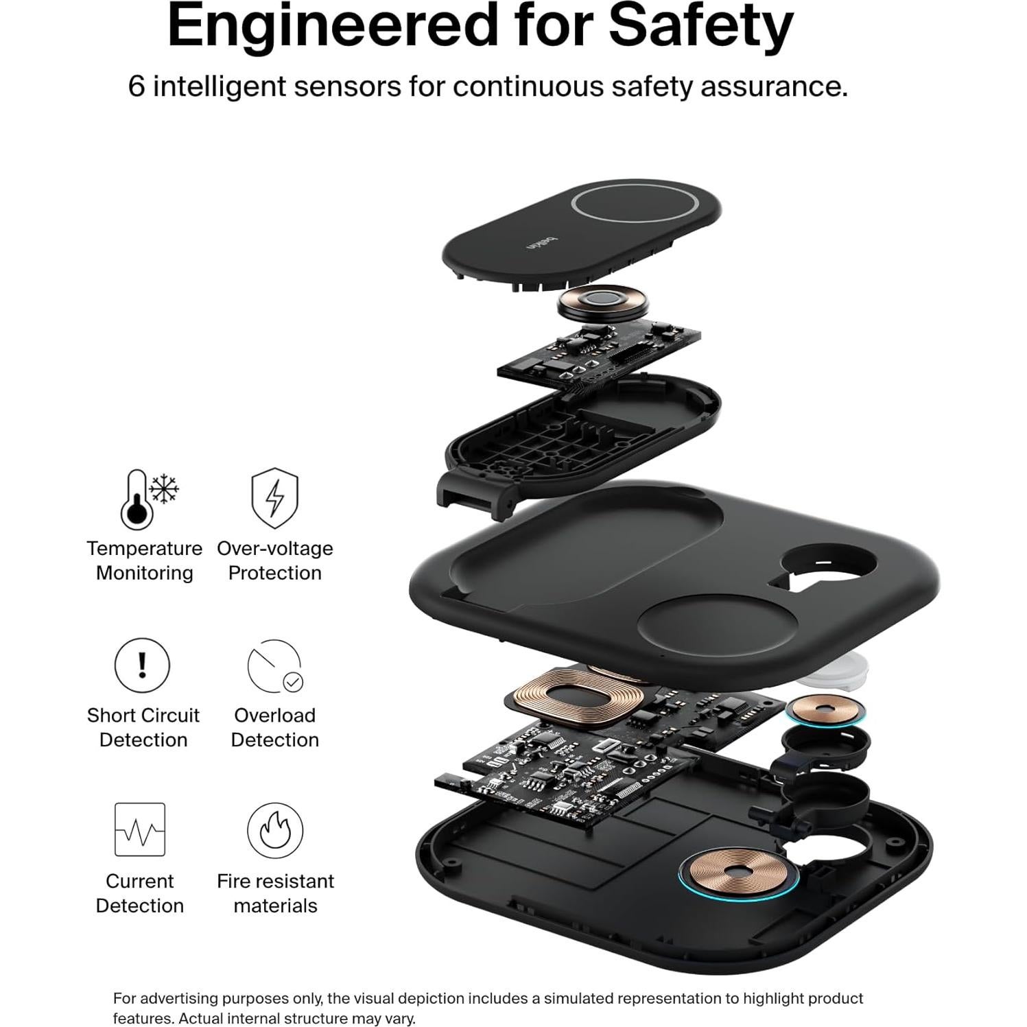 Cargador Belkin 3 en 1 Magnético Plegable Qi2 15W - Negro