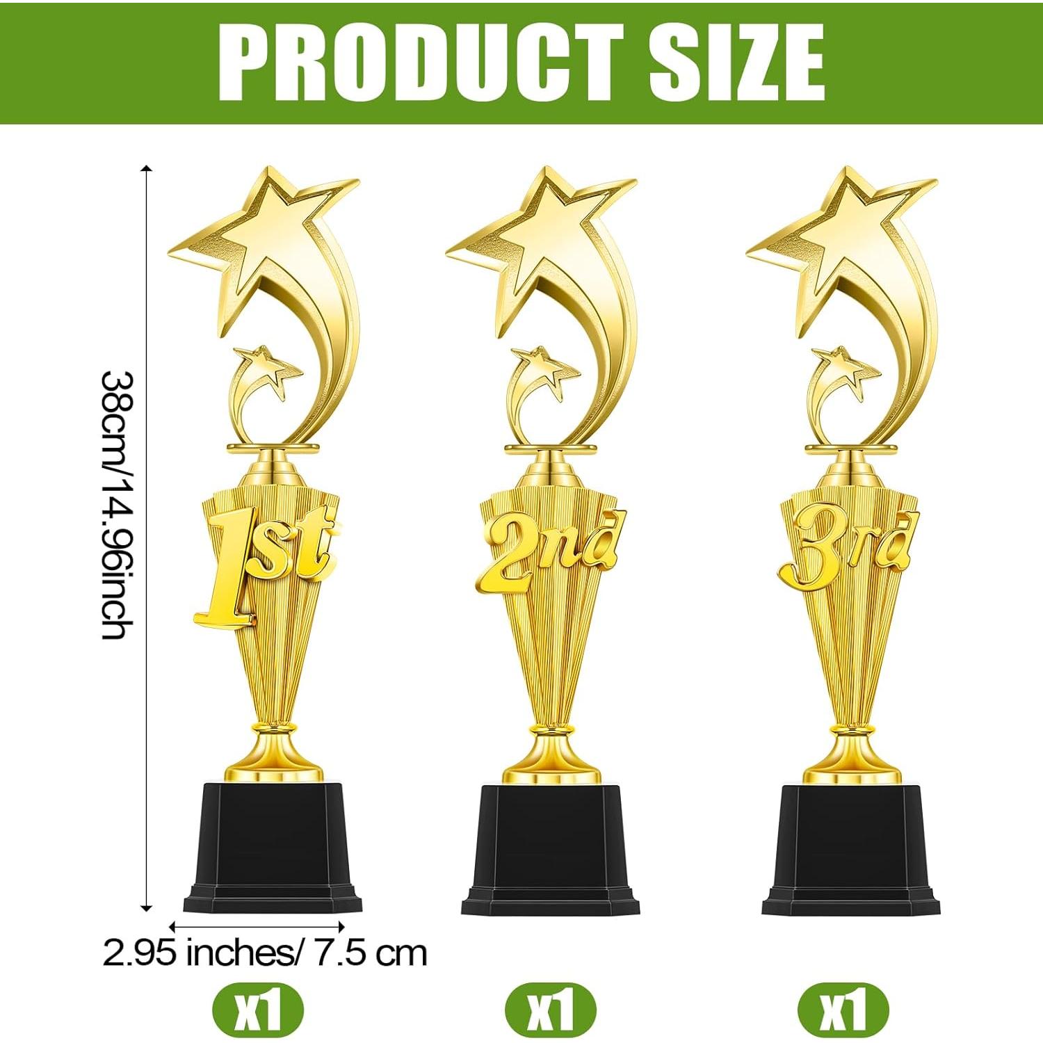 Trofeo de Plástico Foilswirl 1er 2do 3er Lugar 34 cm