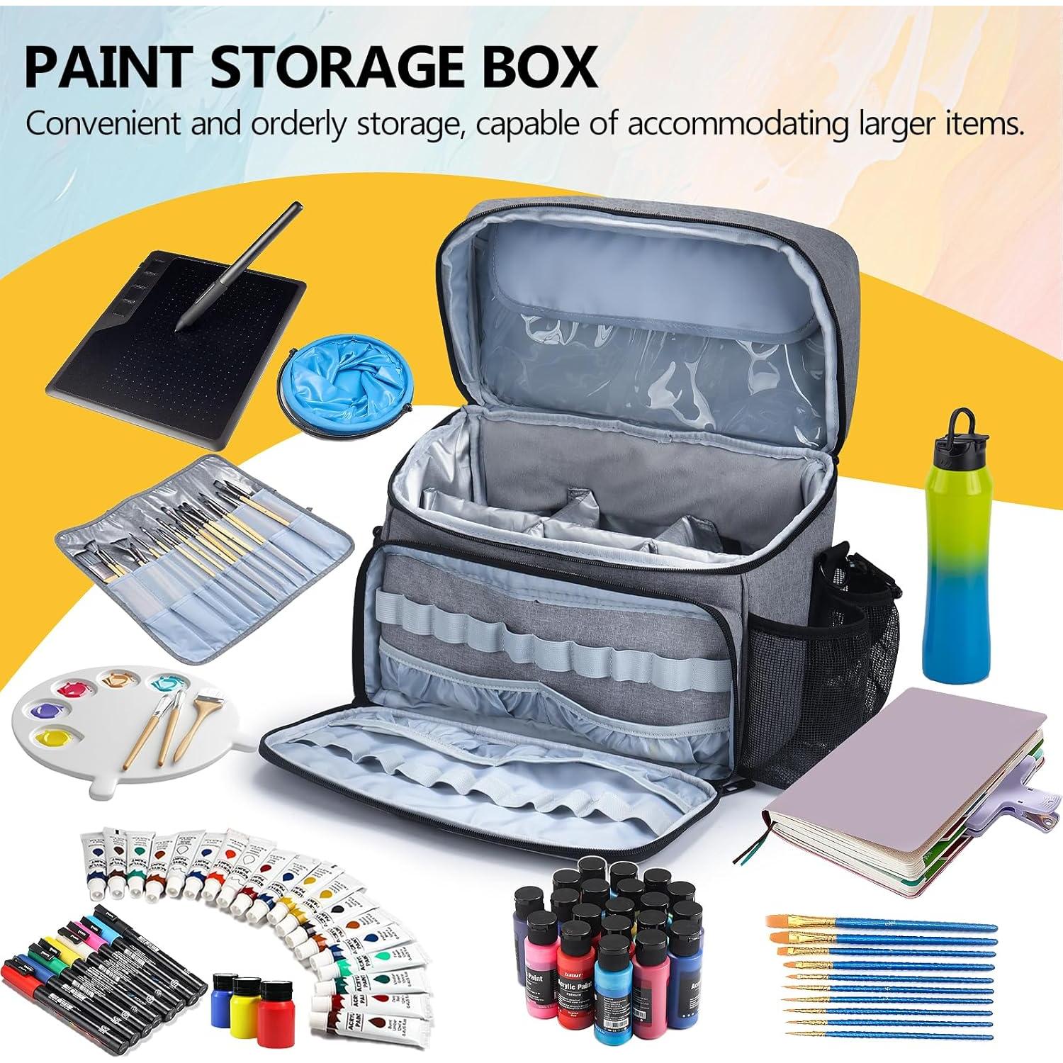 Bolsa Organizadora de Pintura Acrílica POCDUORG Gris - 54 Botellas