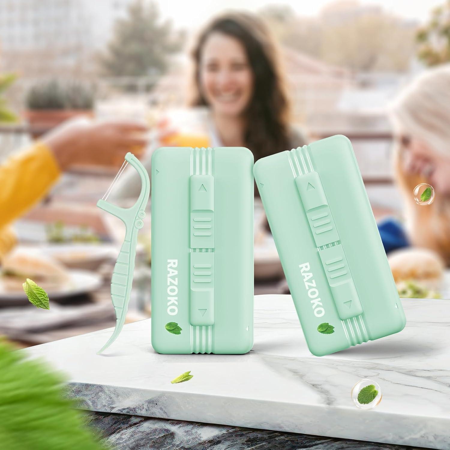 Palillos de Hilo Dental Extra Fuerte RAZOKO Sabor Menta 200 Piezas