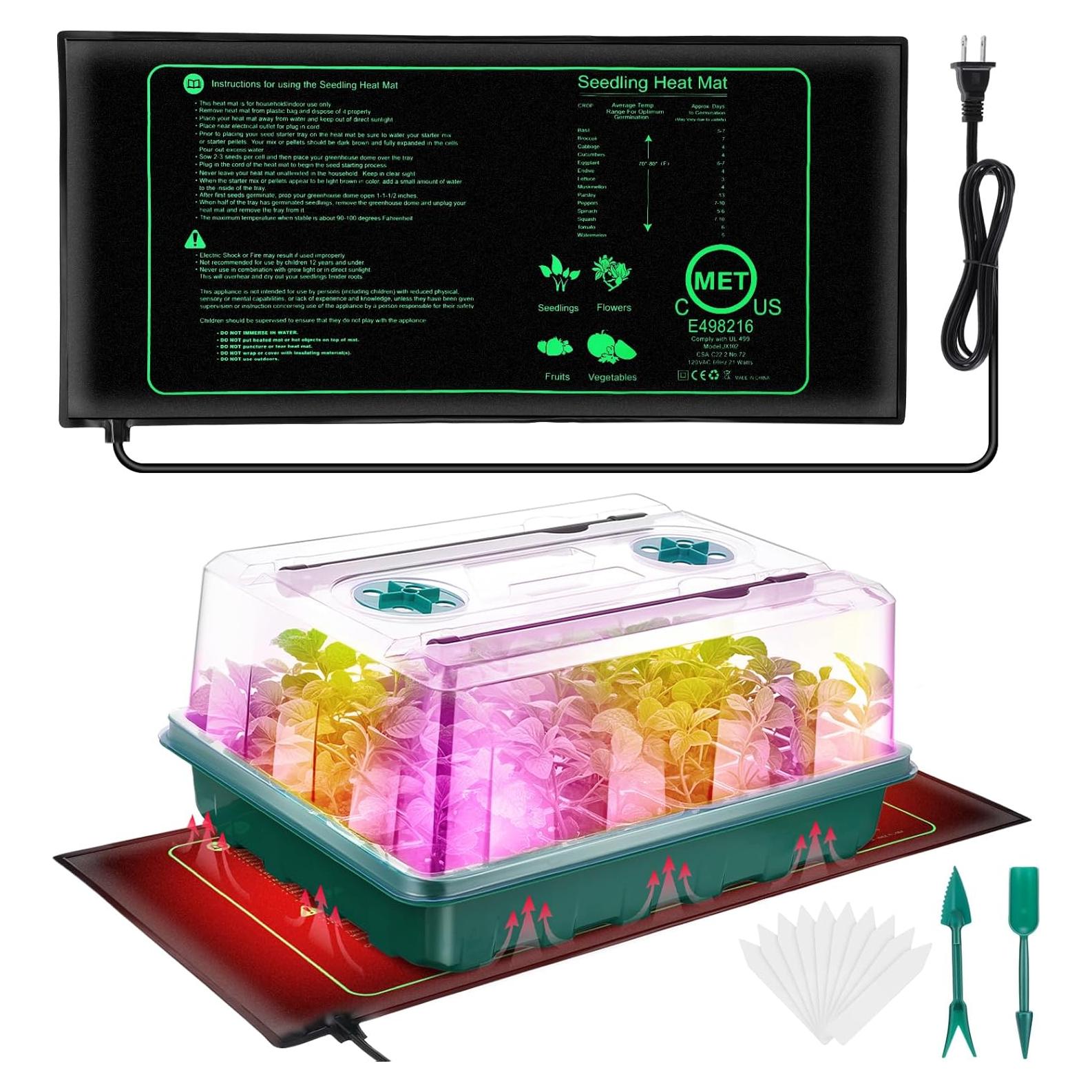 Bandeja de Germinación de Semillas Ourhom 96 Celdas con Luz