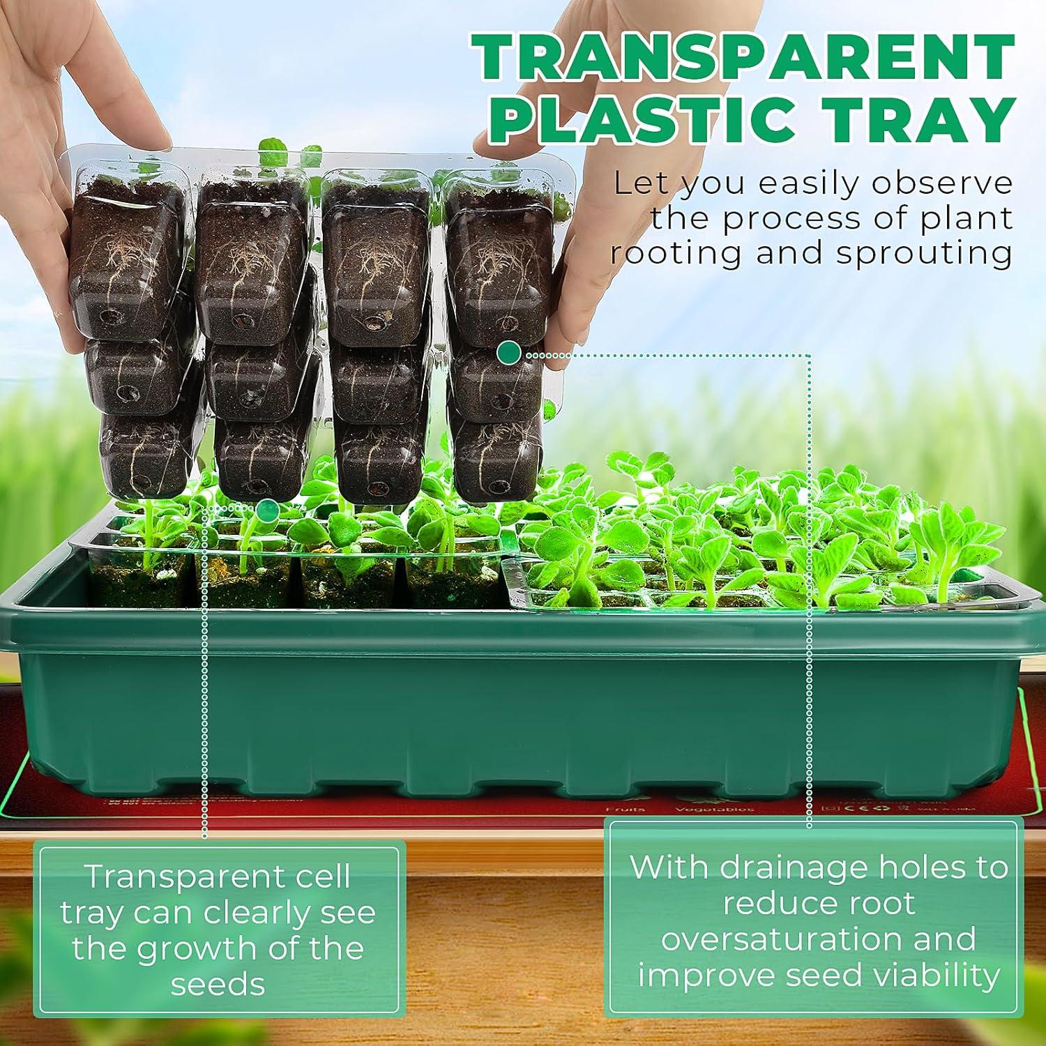 Bandeja de Germinación de Semillas Ourhom 96 Celdas con Luz