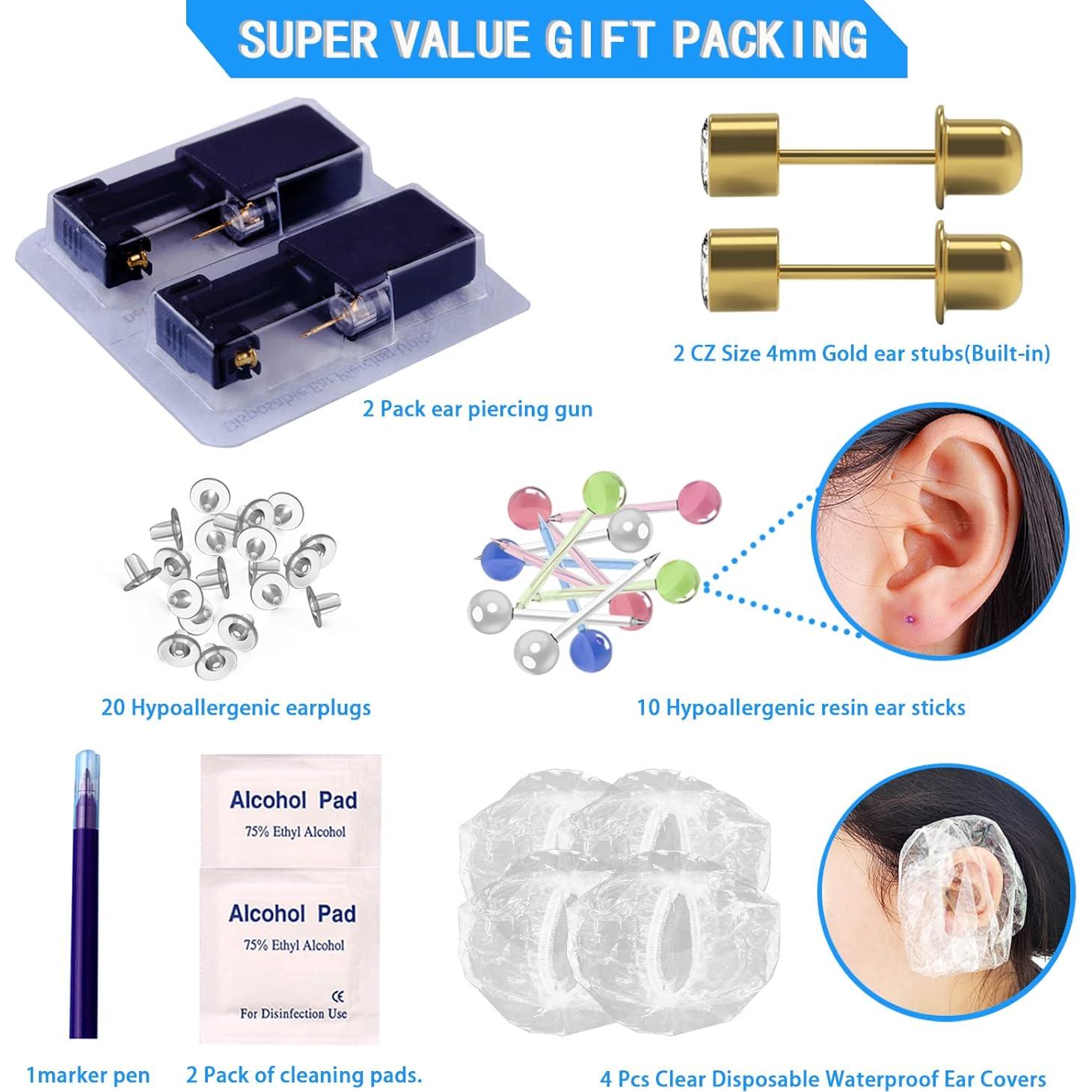 Kit de Perforación de Orejas KAIQIKAIXI 19 Piezas Estéril