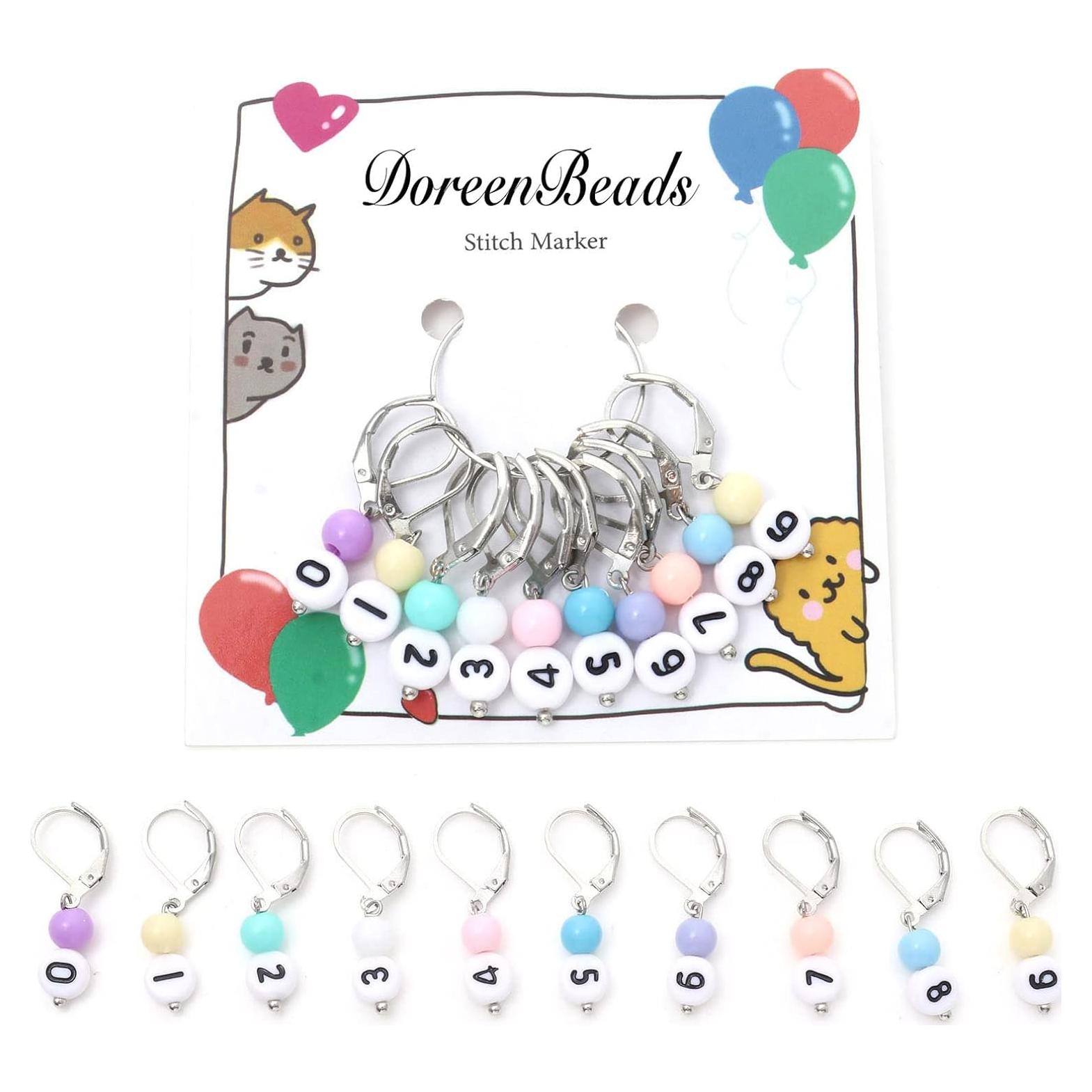 Marcadores de Puntos DoreenBeads para Tejer - 10 Piezas Coloridas
