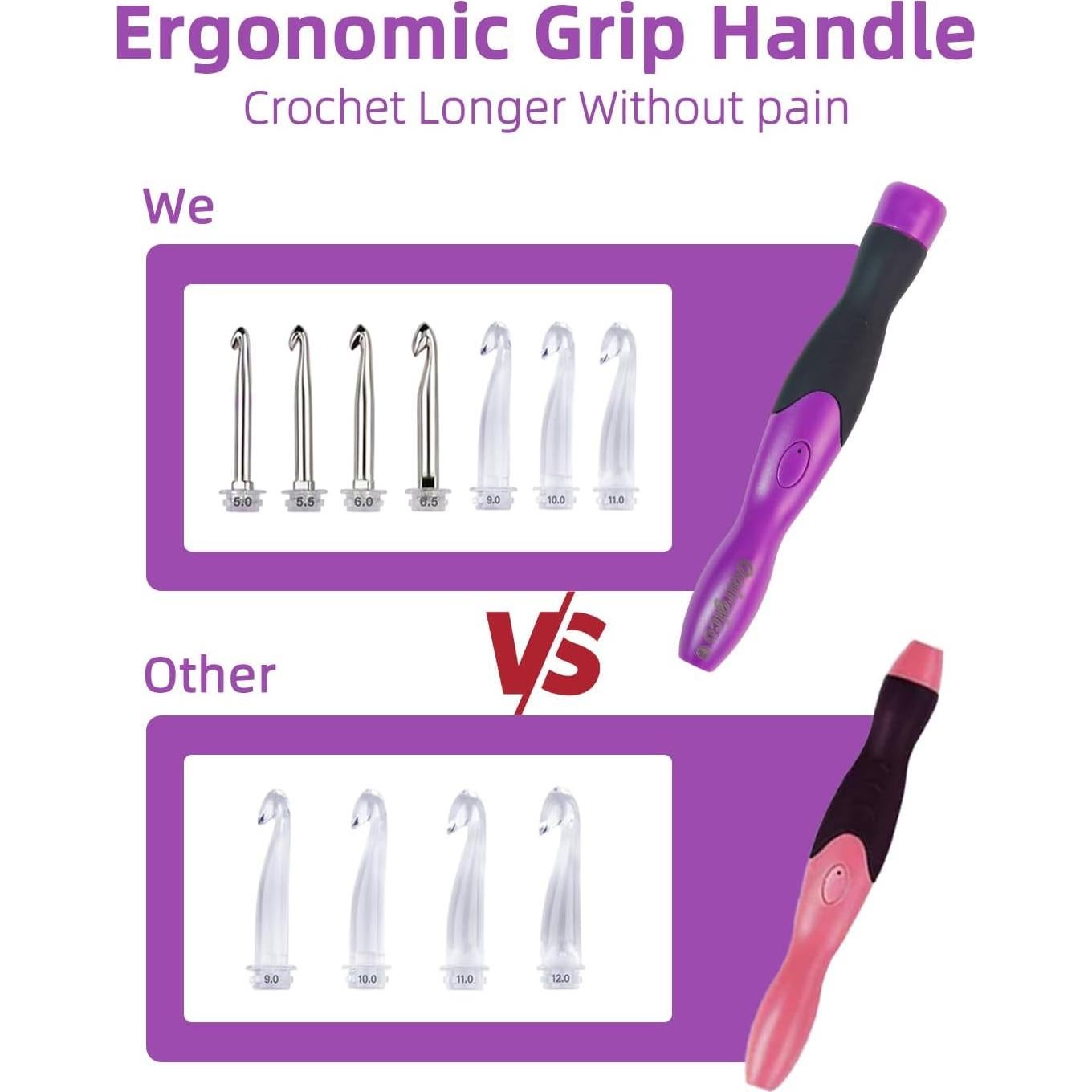 Juego de Ganchillos Iluminados Bybykoi 18 Tamaños 2.0-14.0mm