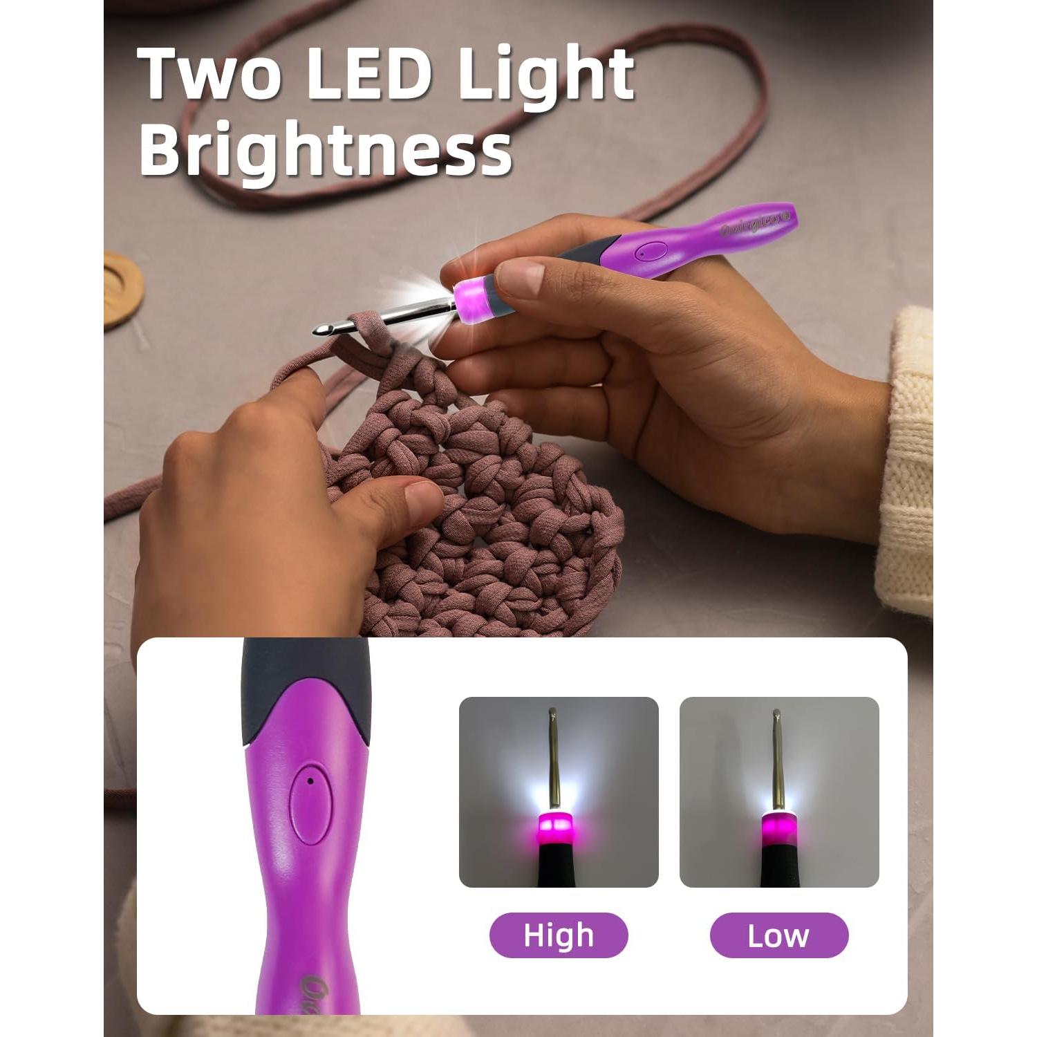 Juego de Ganchillos Iluminados Bybykoi 18 Tamaños 2.0-14.0mm