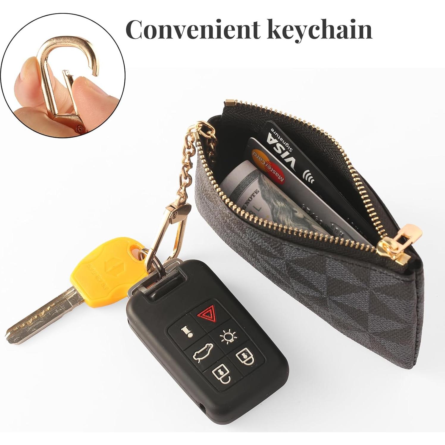 Monedero de Cuero Sintético FOUSIVOU Negro 12.4x7.9cm