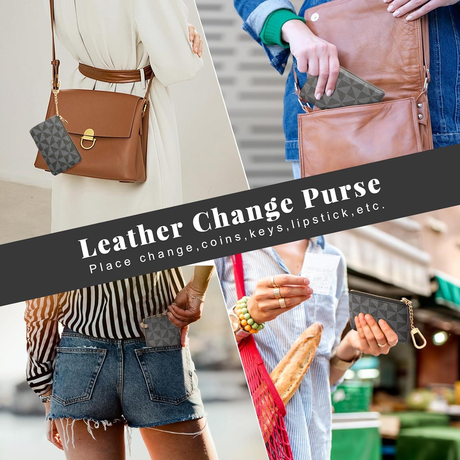 Monedero de Cuero Sintético FOUSIVOU Negro 12.4x7.9cm