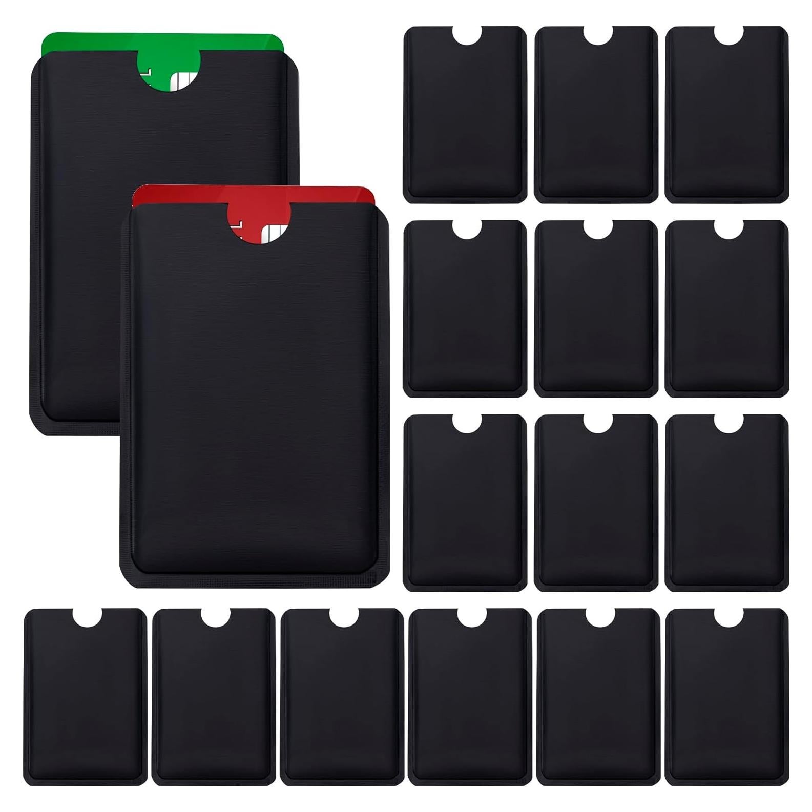 OIIKI 20 Fundas Bloqueadoras RFID Aluminio Negro 6.2x9cm