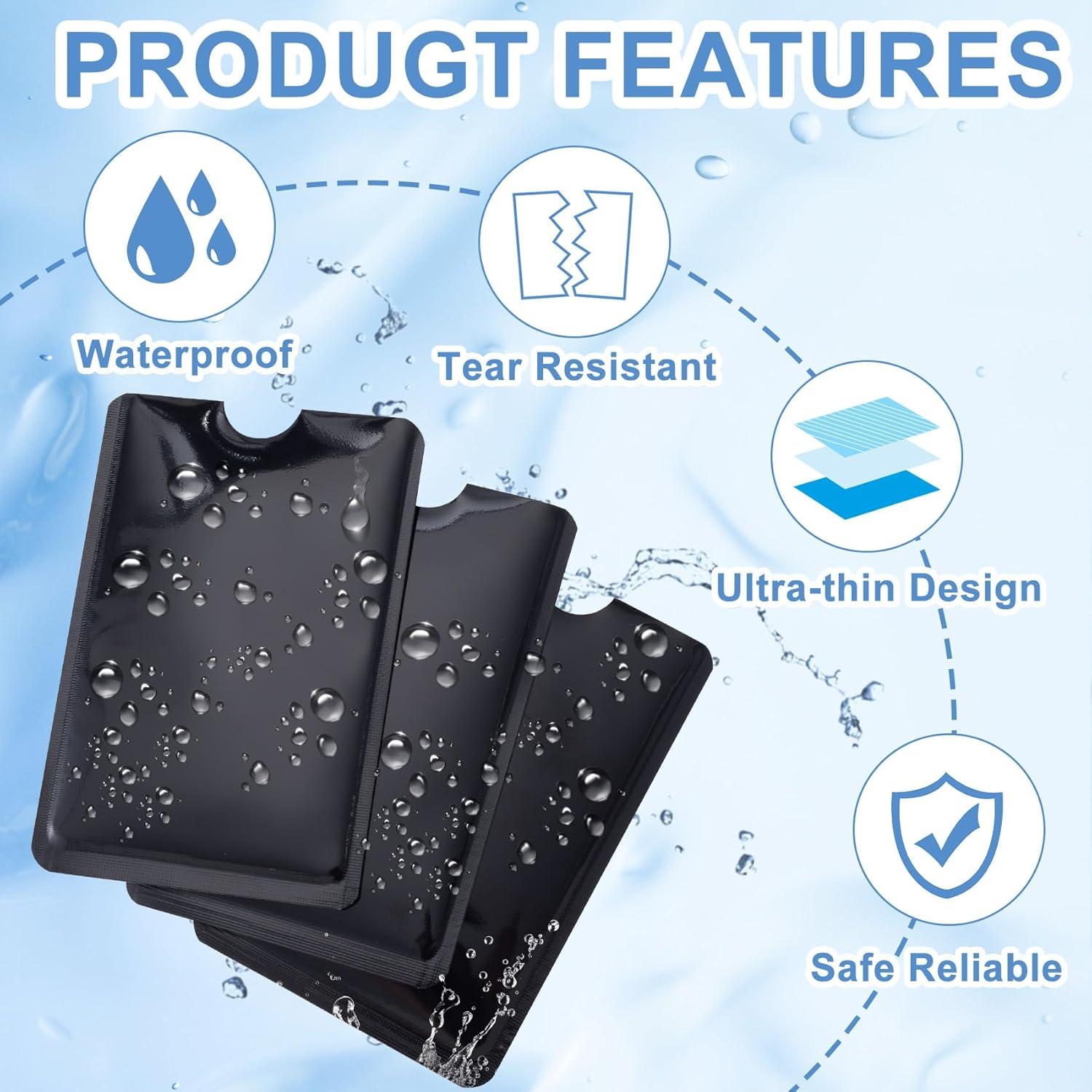 OIIKI 20 Fundas Bloqueadoras RFID Aluminio Negro 6.2x9cm