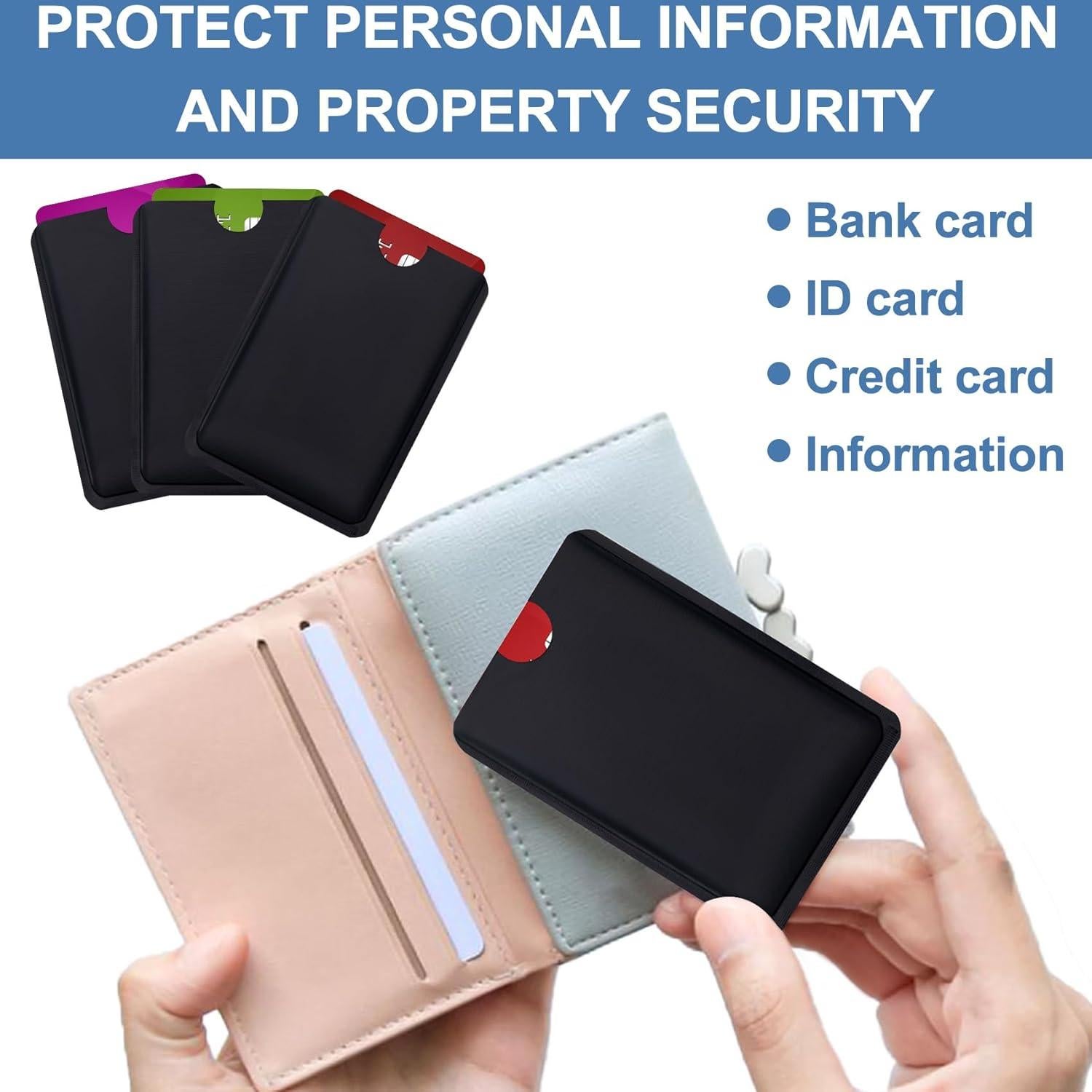 OIIKI 20 Fundas Bloqueadoras RFID Aluminio Negro 6.2x9cm