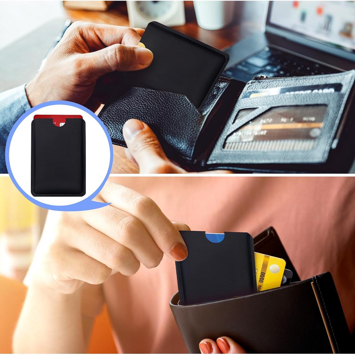 OIIKI 20 Fundas Bloqueadoras RFID Aluminio Negro 6.2x9cm