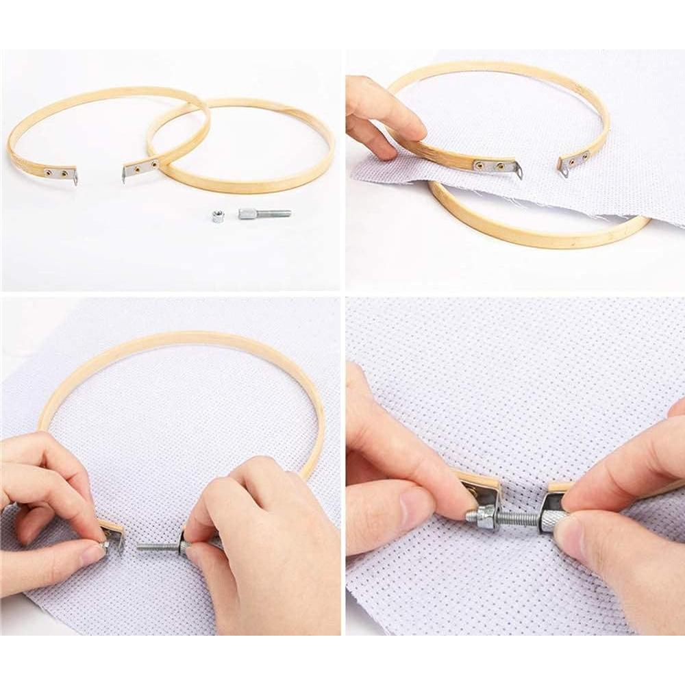 Juego de Aros de Bordado Faylapa 3" Ajustable 16 Piezas